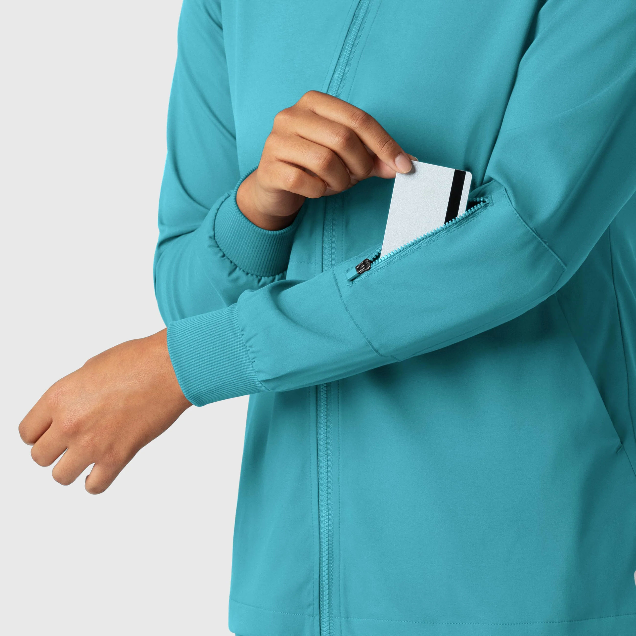Boundless Women's Warm Up Scrub Jacket - Teal - Image 7