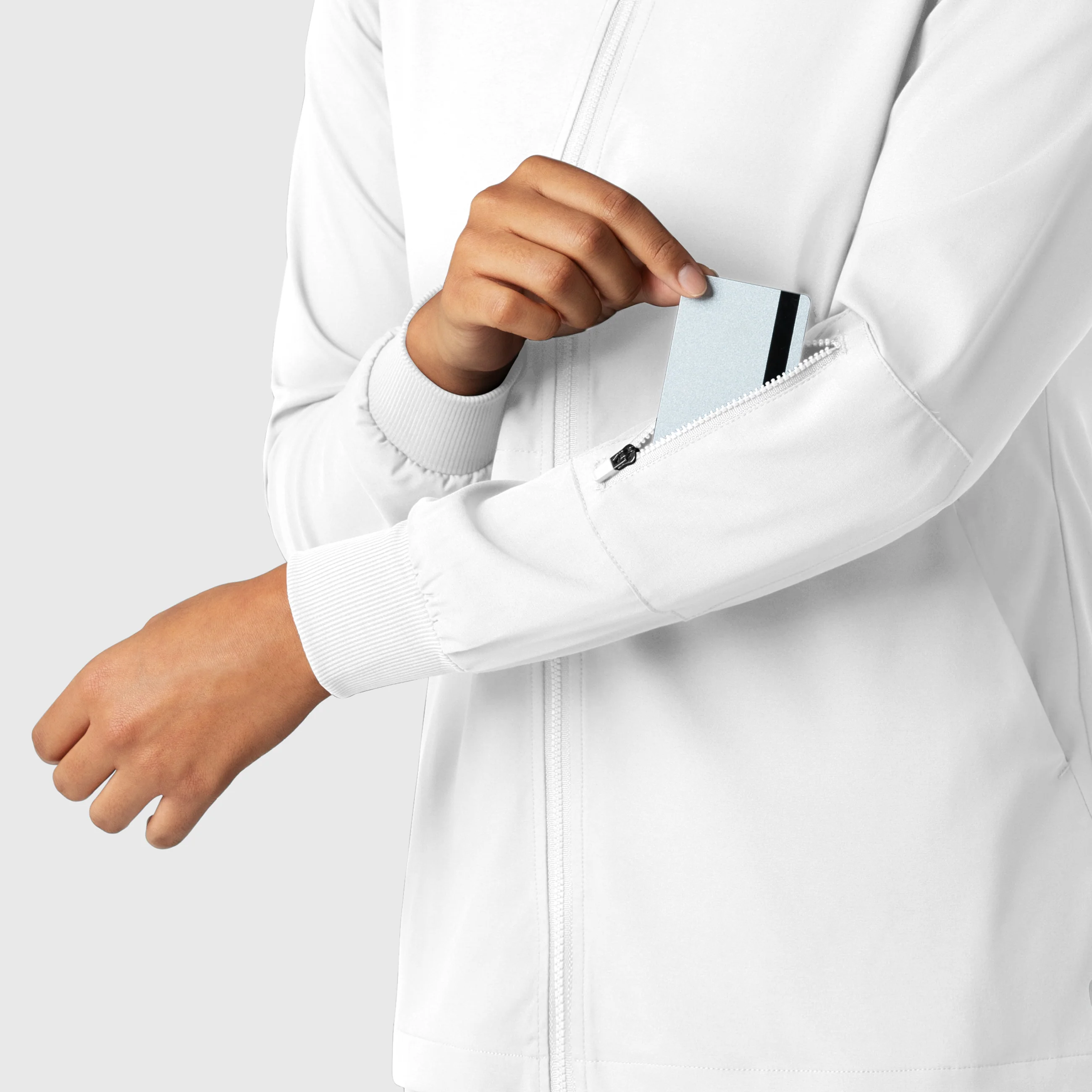 Boundless Women's Warm Up Scrub Jacket - White - Image 7