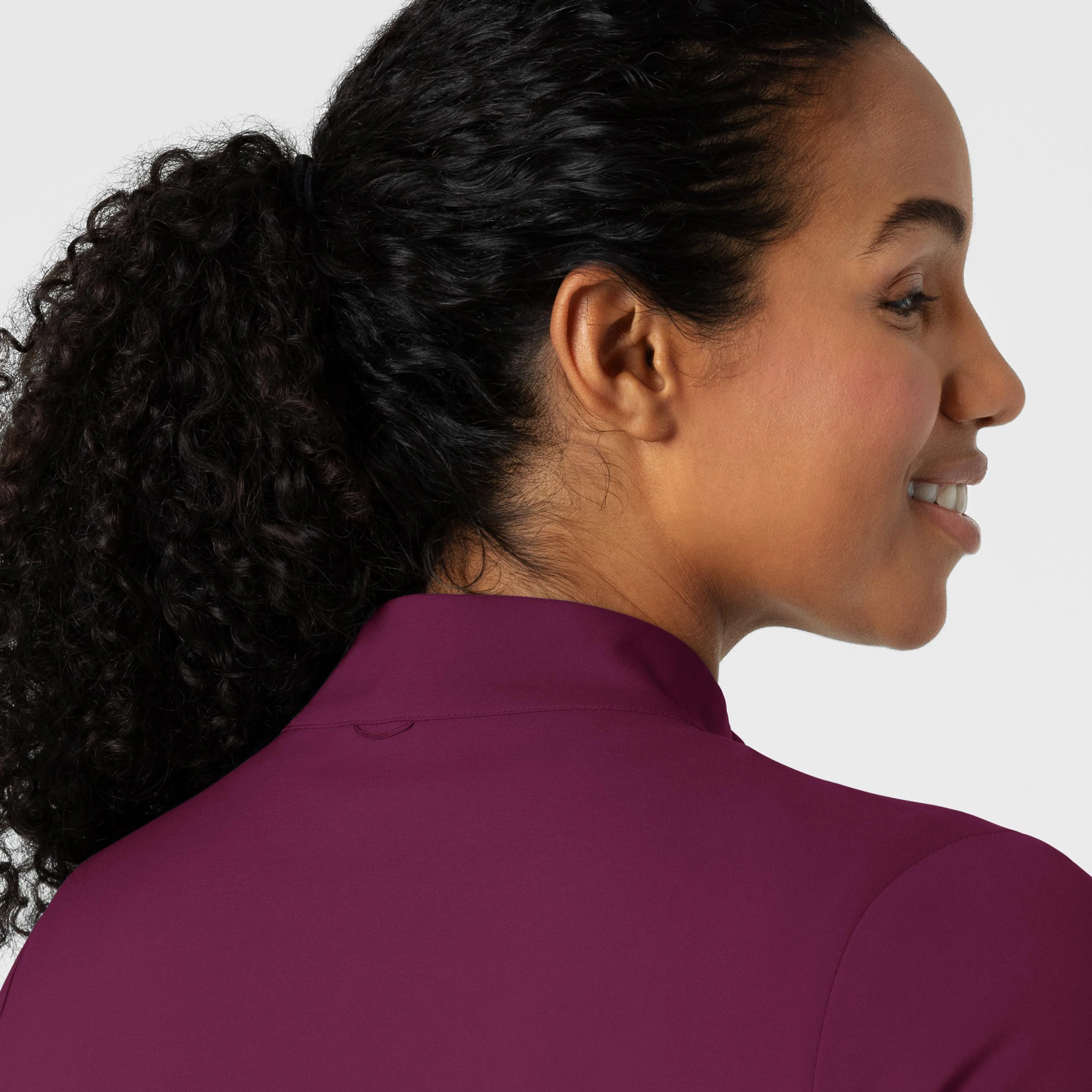 Boundless Women's Warm Up Scrub Jacket - Wine - Image 8