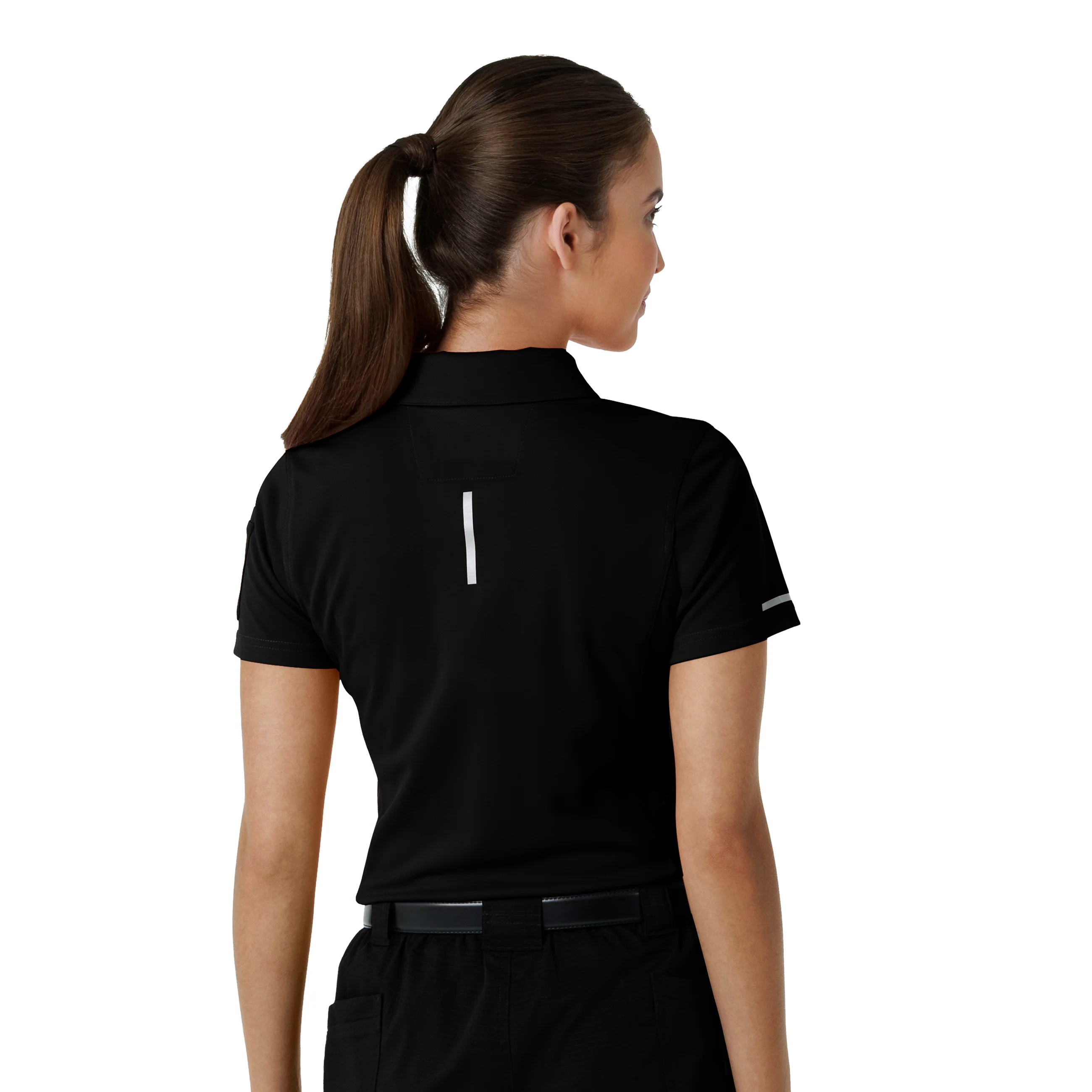 Carhartt Rugged Flex RSCU Women's Lightweight Short Sleeve Polo Scrub Top - Black - Image 2