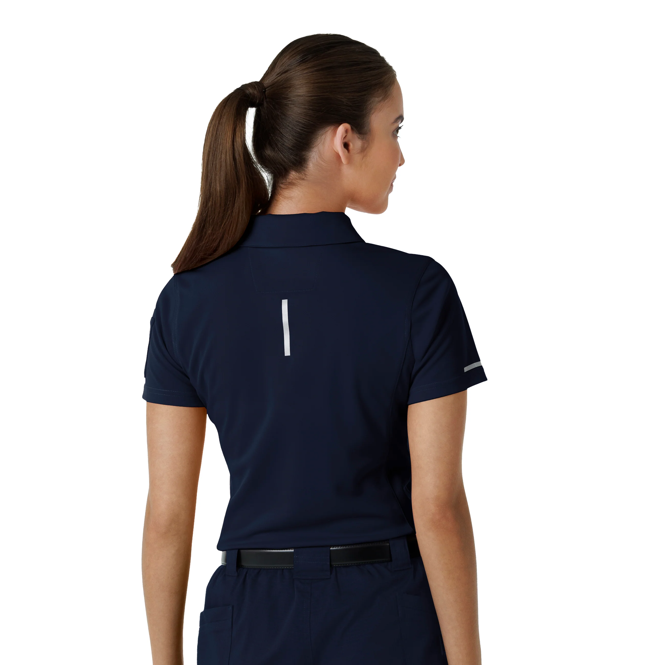 Carhartt Rugged Flex RSCU Women's Lightweight Short Sleeve Polo Scrub Top - Dark Navy - Image 2