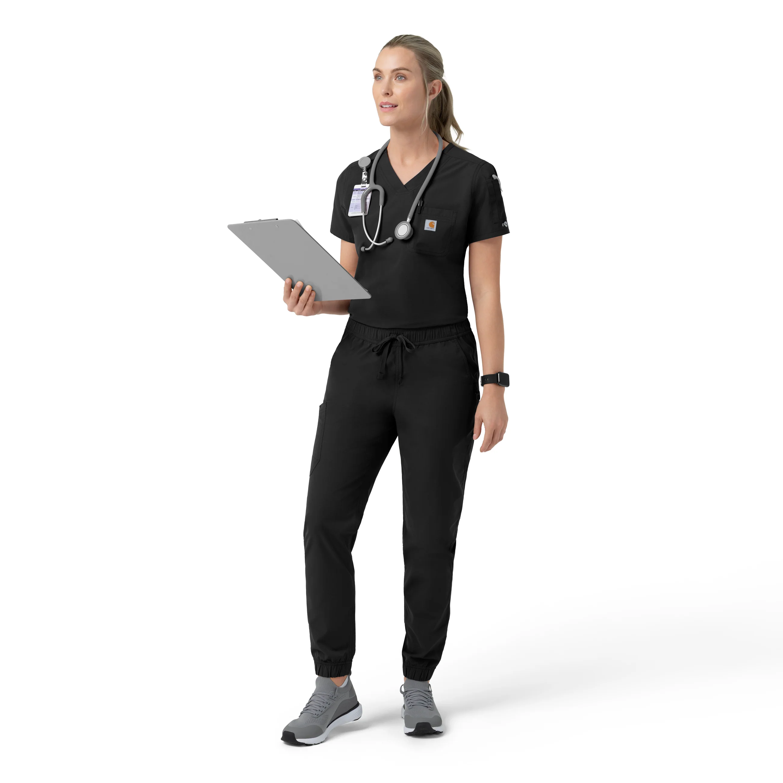 Carhartt Rugged Flex FLD Women's Ripstop Jogger Scrub Pant - Black - Image 3