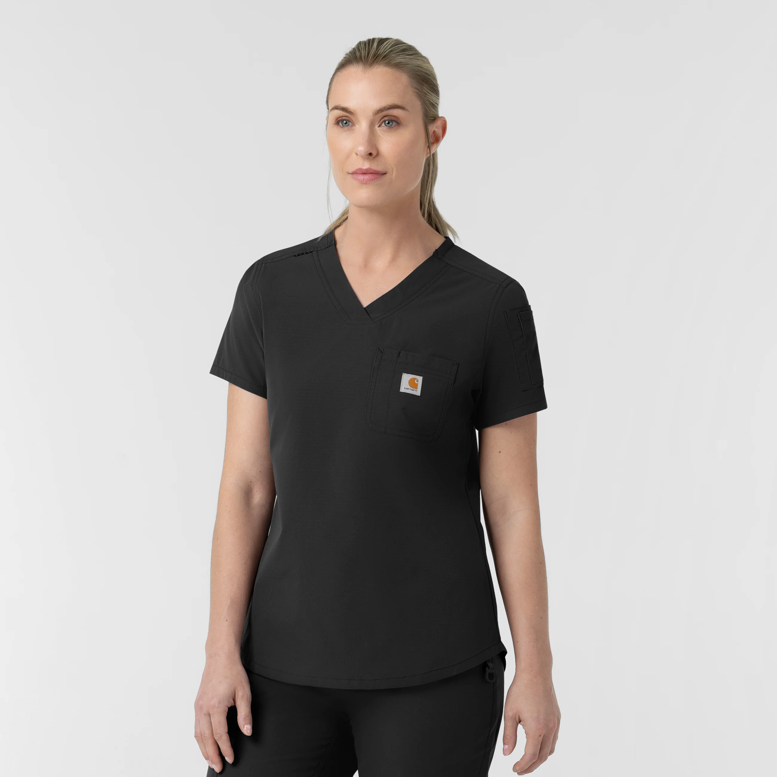 Carhartt Rugged Flex FLD Women's Tuck-in Scrub Top - Black - Image 4
