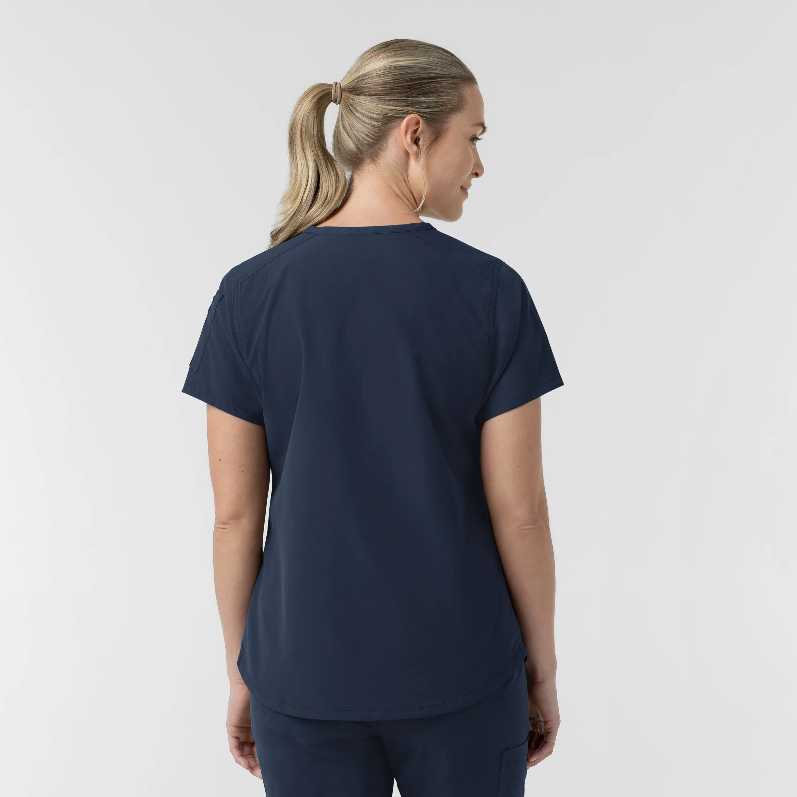 Carhartt Rugged Flex FLD Women's Tuck-in Scrub Top - Navy - Image 2