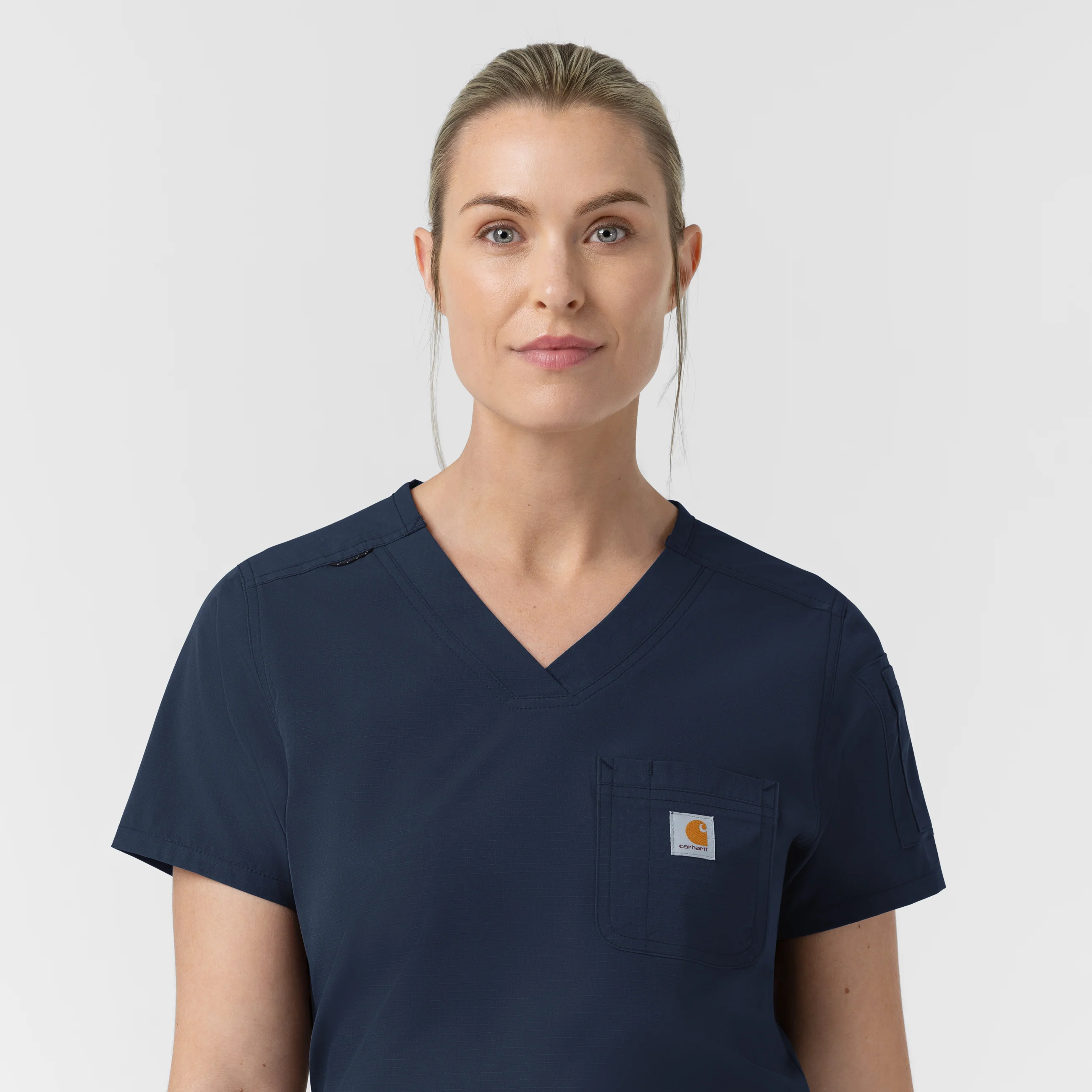 Carhartt Rugged Flex FLD Women's Tuck-in Scrub Top - Navy - Image 8