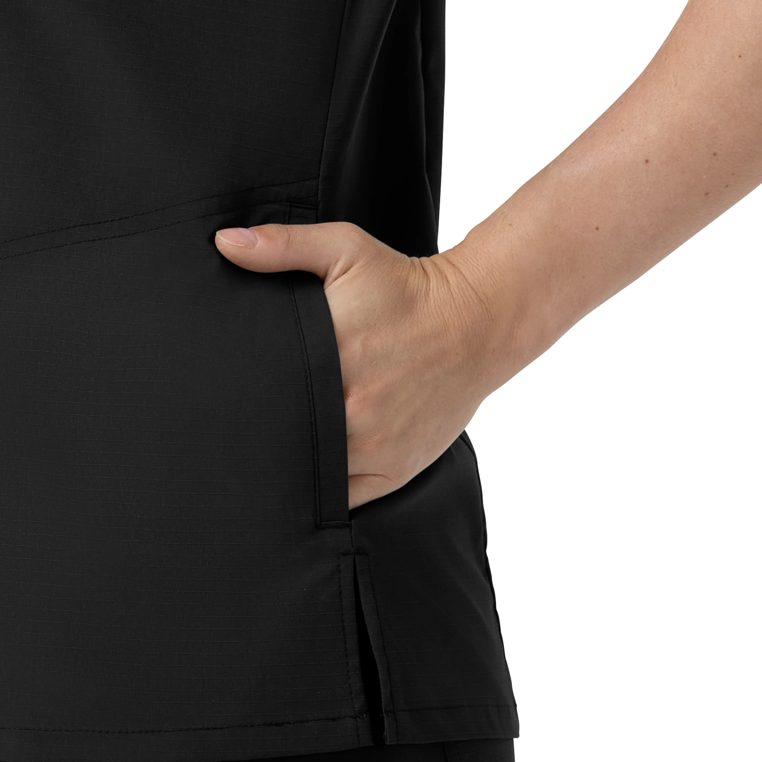 Carhartt Rugged Flex FLD Women's V-Neck Scrub Top - Black - Image 6