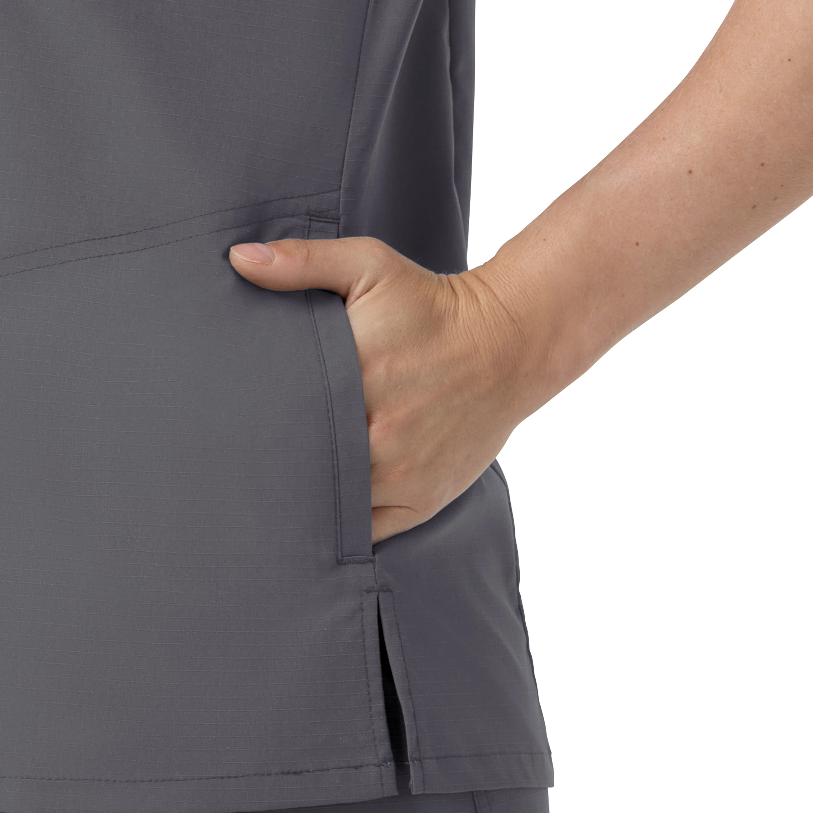 Carhartt Rugged Flex FLD Women's V-Neck Scrub Top - Pewter - Image 6