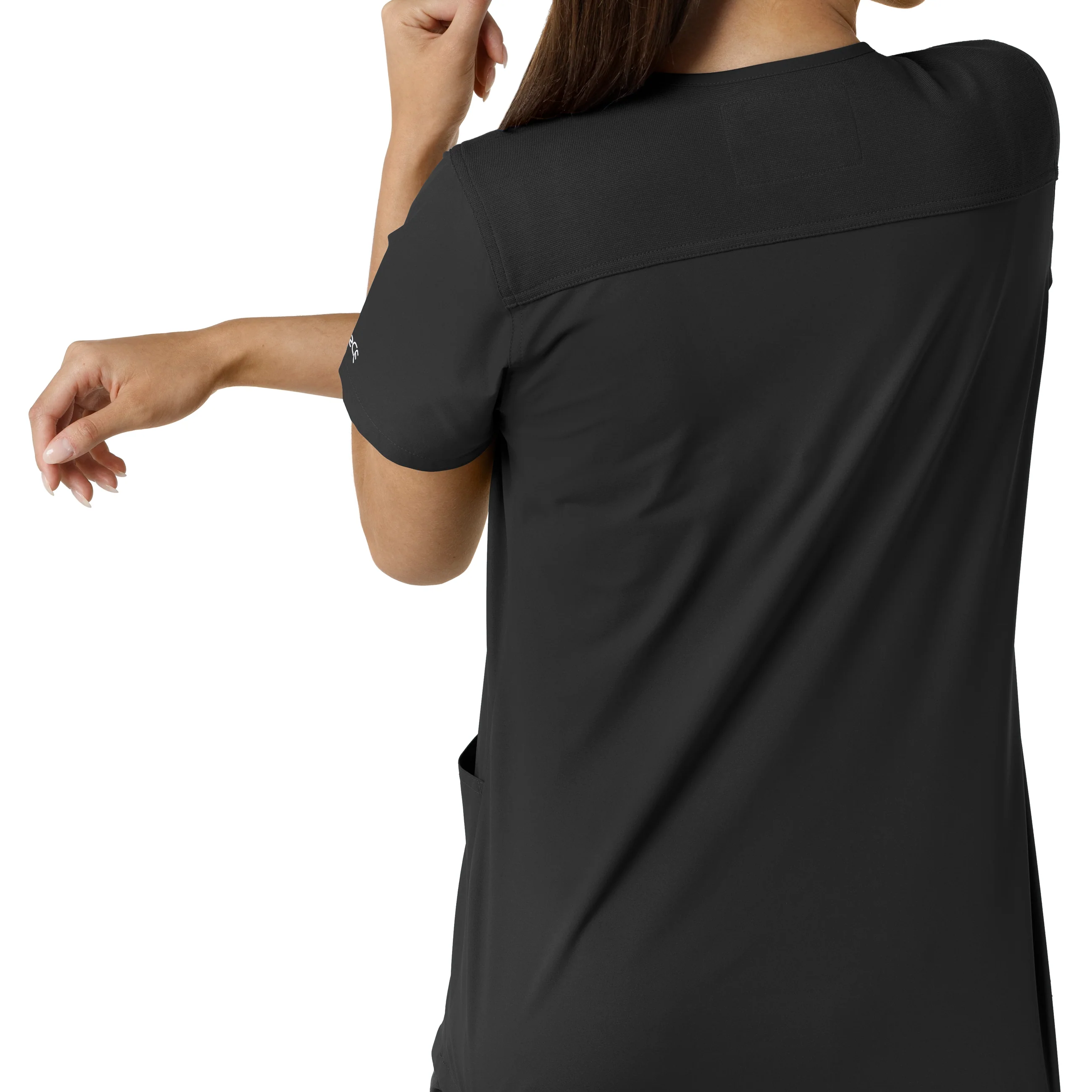 Carhartt Force Essentials Women's V-Neck Knit Panel Scrub Top - Black - Image 10