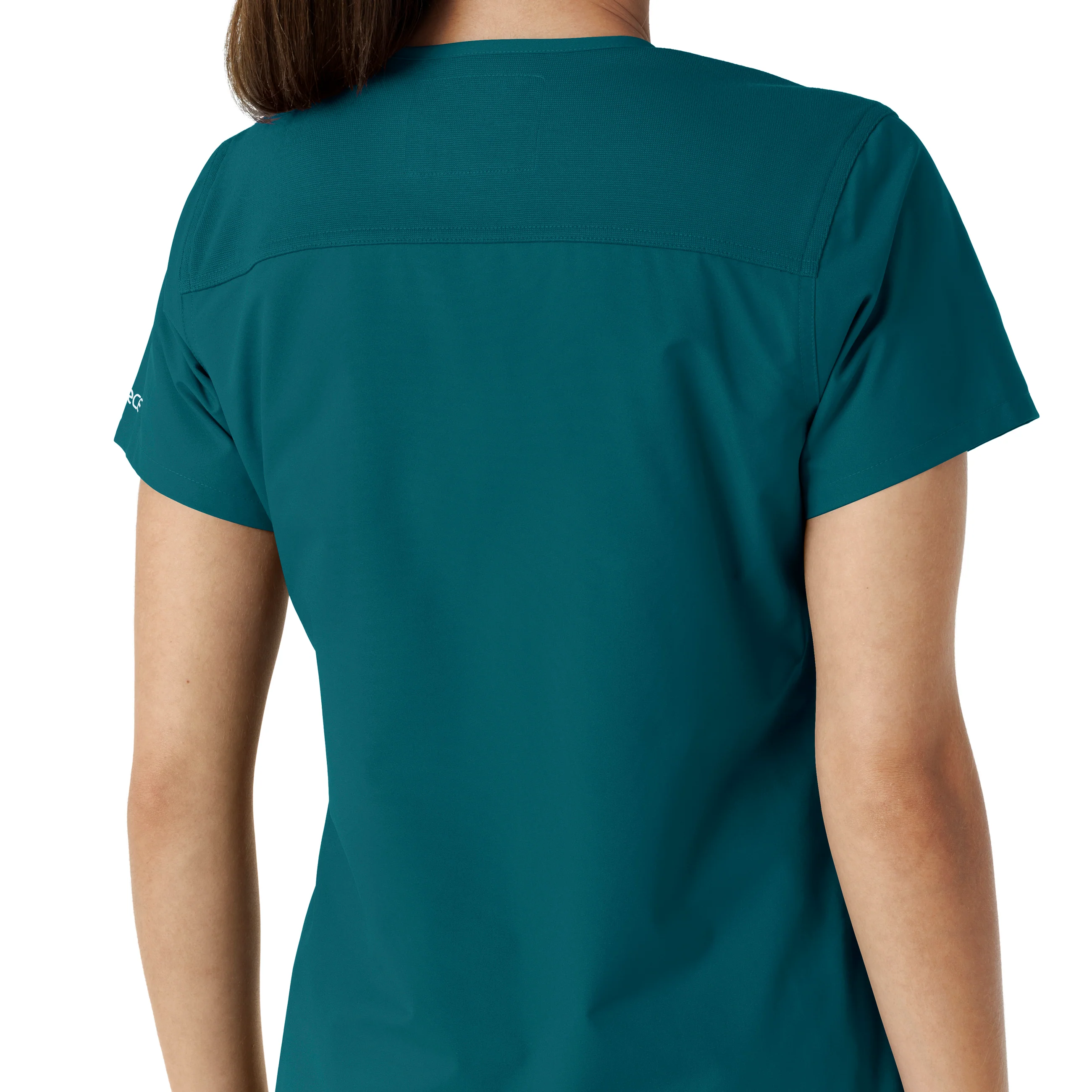 Carhartt Force Essentials Women's V-Neck Knit Panel Scrub Top - Caribbean - Image 8
