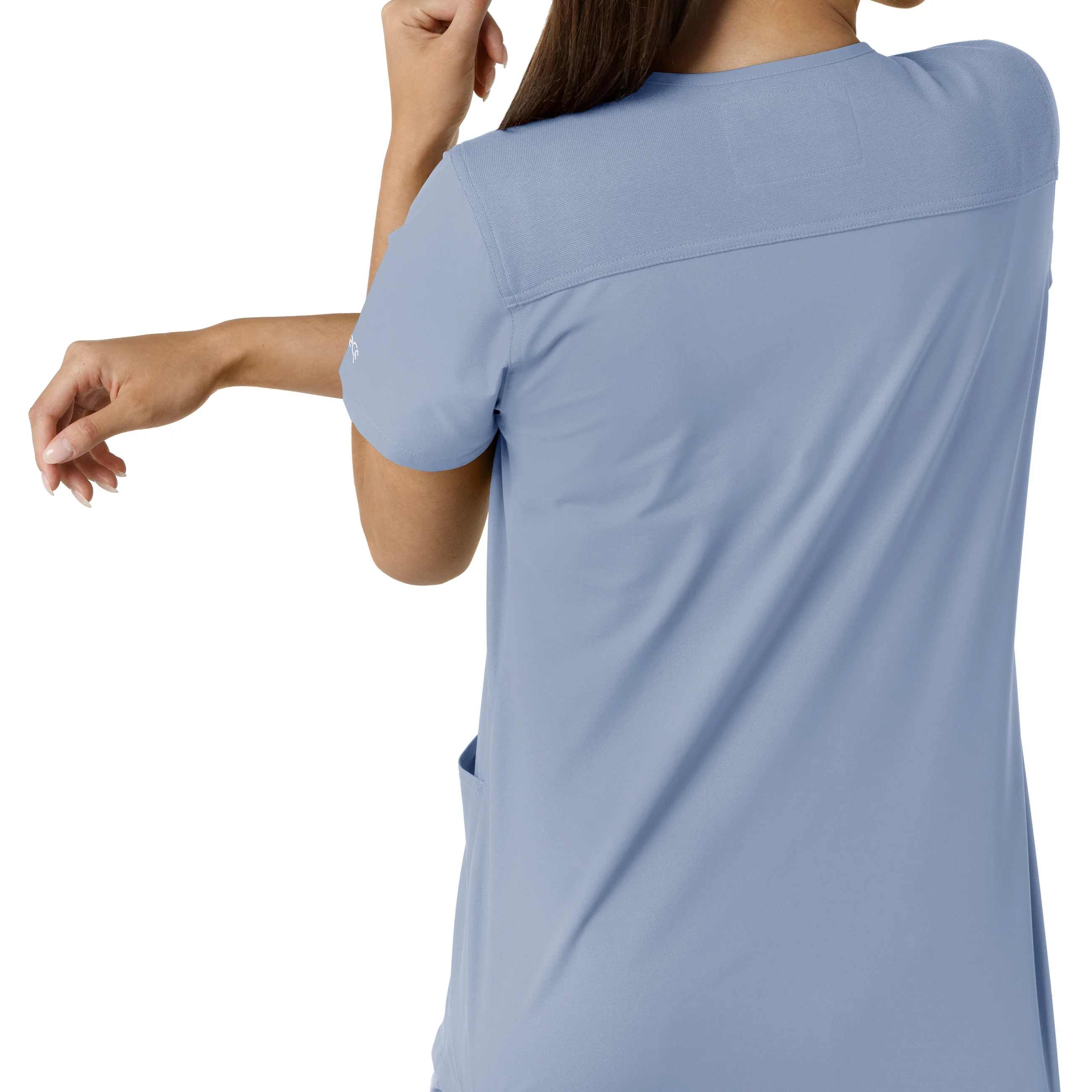 Carhartt Force Essentials Women's V-Neck Knit Panel Scrub Top - Ceil Blue - Image 10