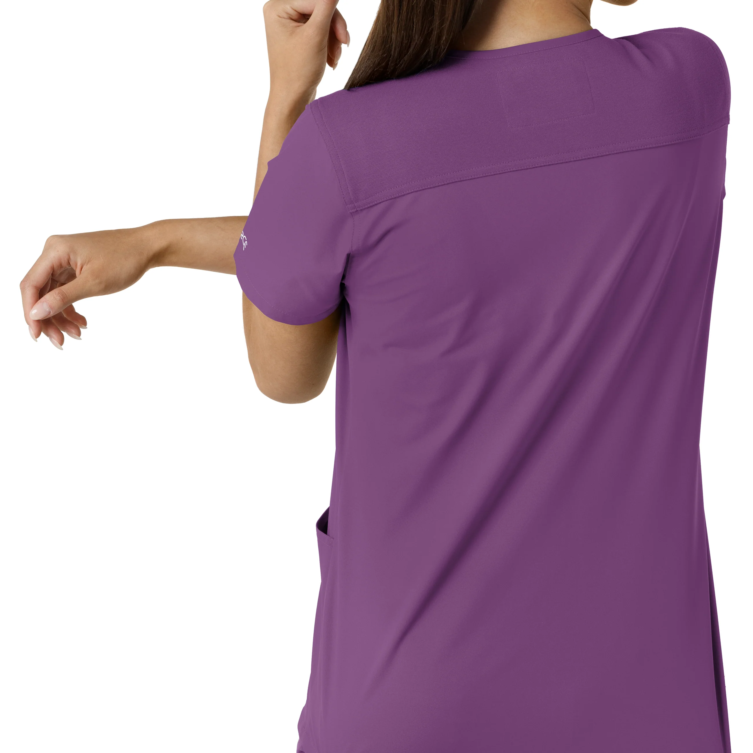 Carhartt Force Essentials Women's V-Neck Knit Panel Scrub Top - Eggplant - Image 10