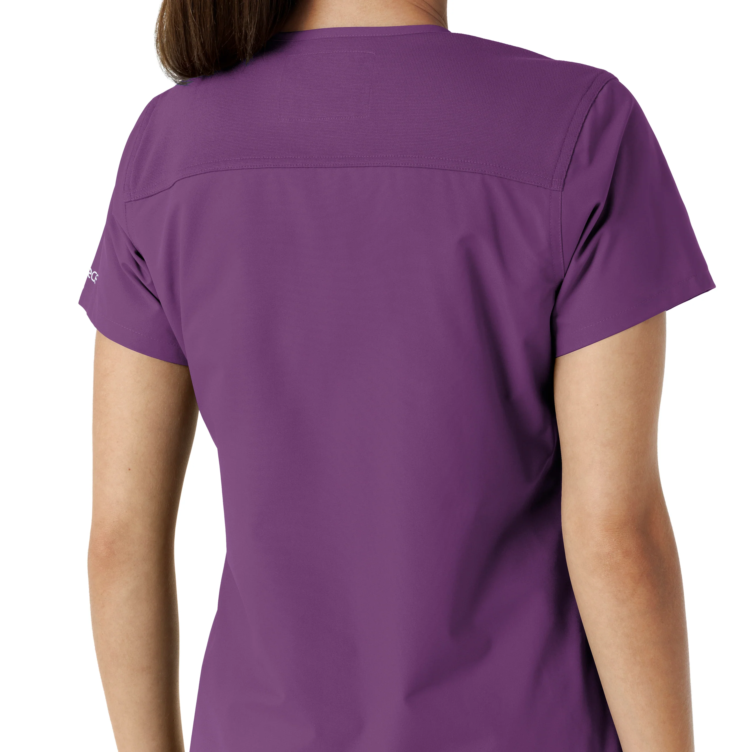 Carhartt Force Essentials Women's V-Neck Knit Panel Scrub Top - Eggplant - Image 8