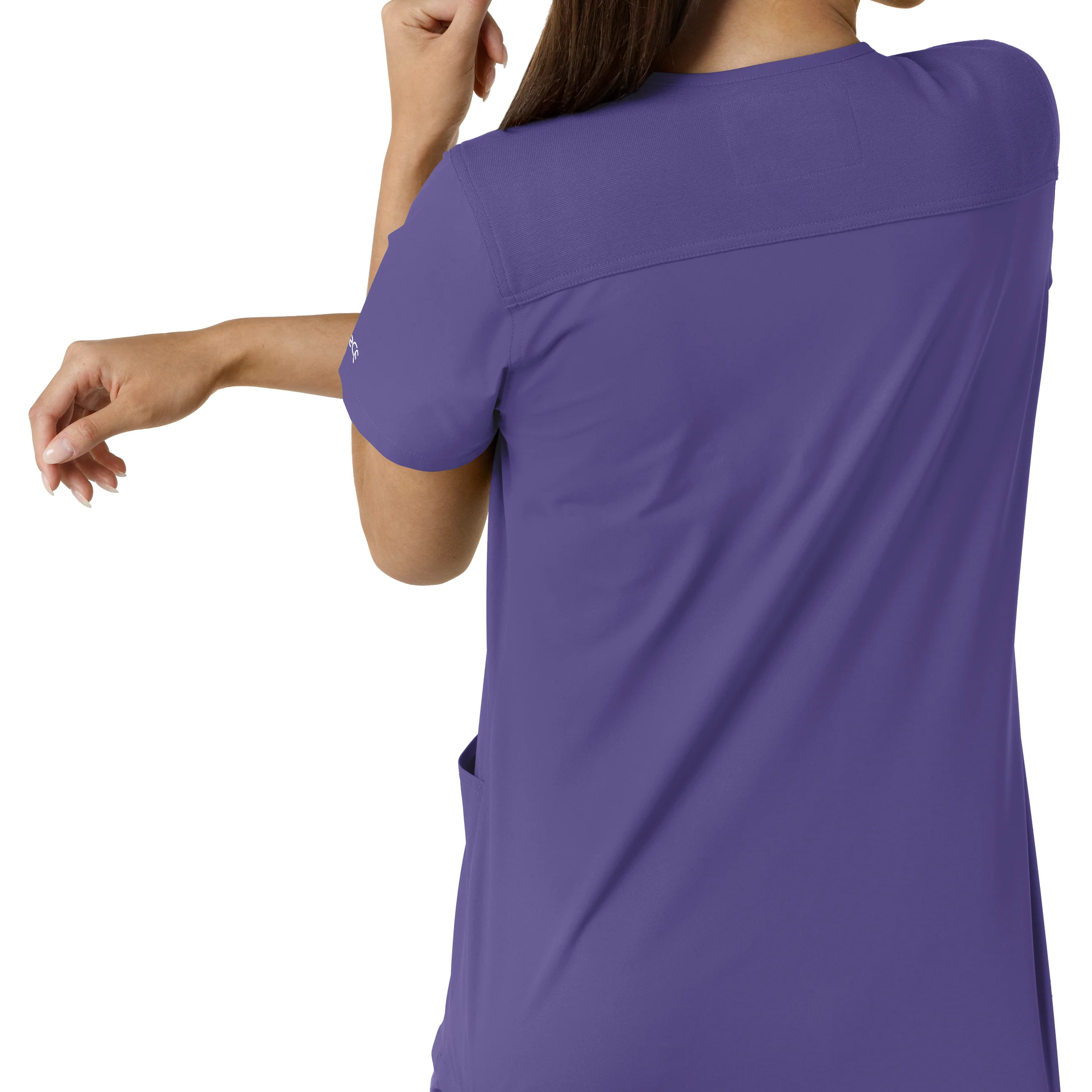 Carhartt Force Essentials Women's V-Neck Knit Panel Scrub Top - Grape - Image 10