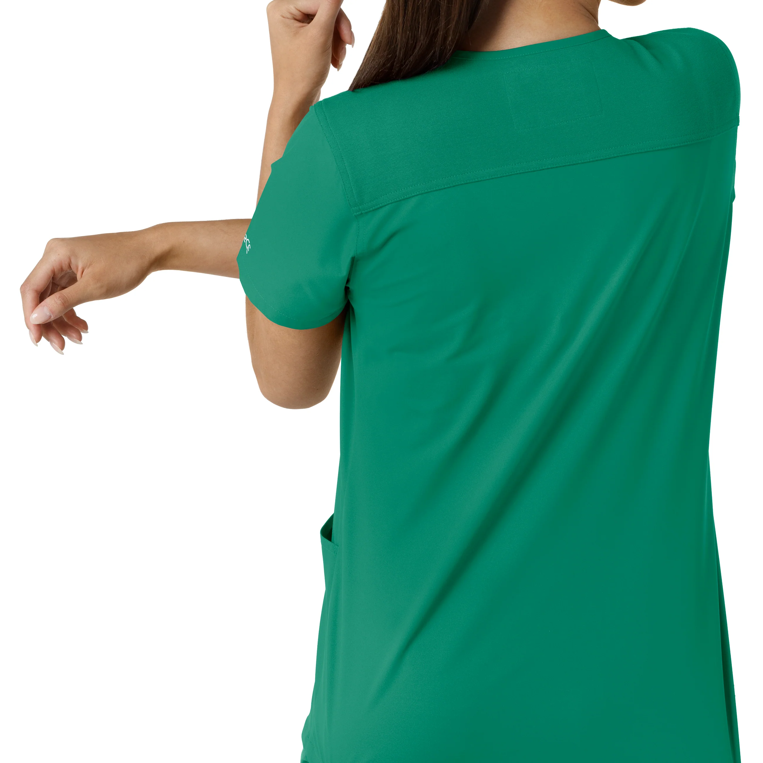 Carhartt Force Essentials Women's V-Neck Knit Panel Scrub Top - Hunter - Image 10