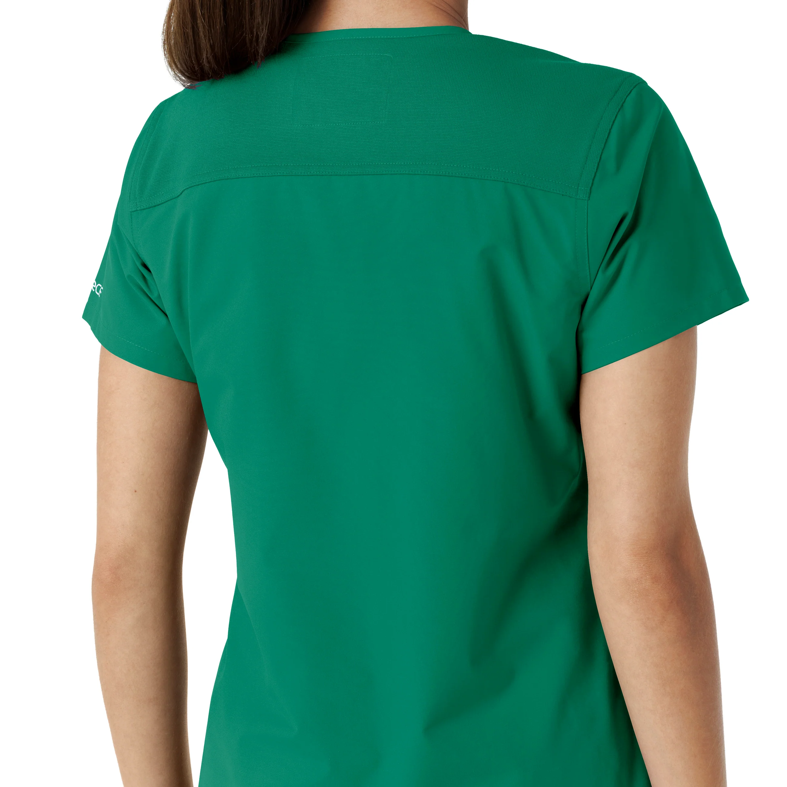 Carhartt Force Essentials Women's V-Neck Knit Panel Scrub Top - Hunter - Image 8