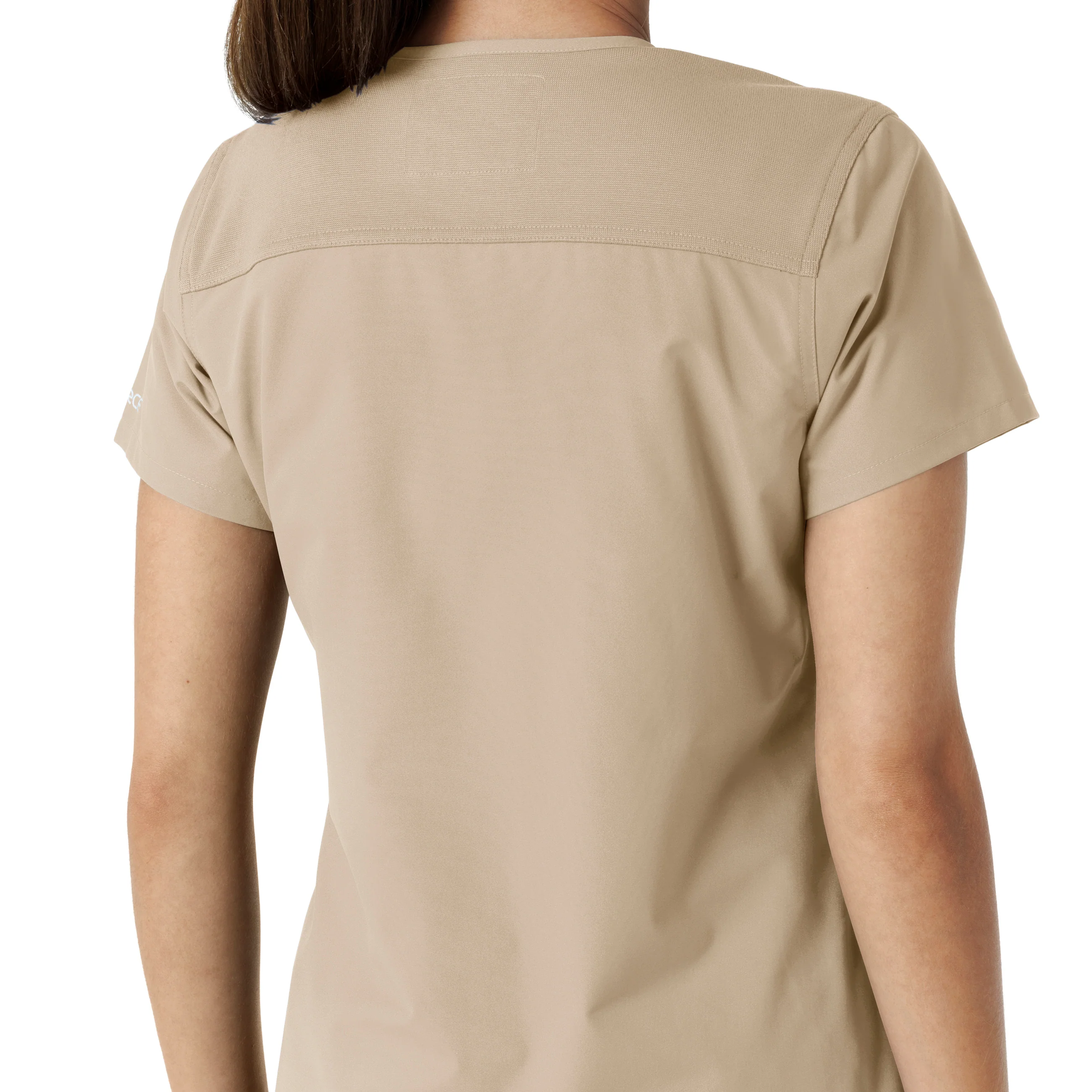 Carhartt Force Essentials Women's V-Neck Knit Panel Scrub Top - Khaki - Image 8