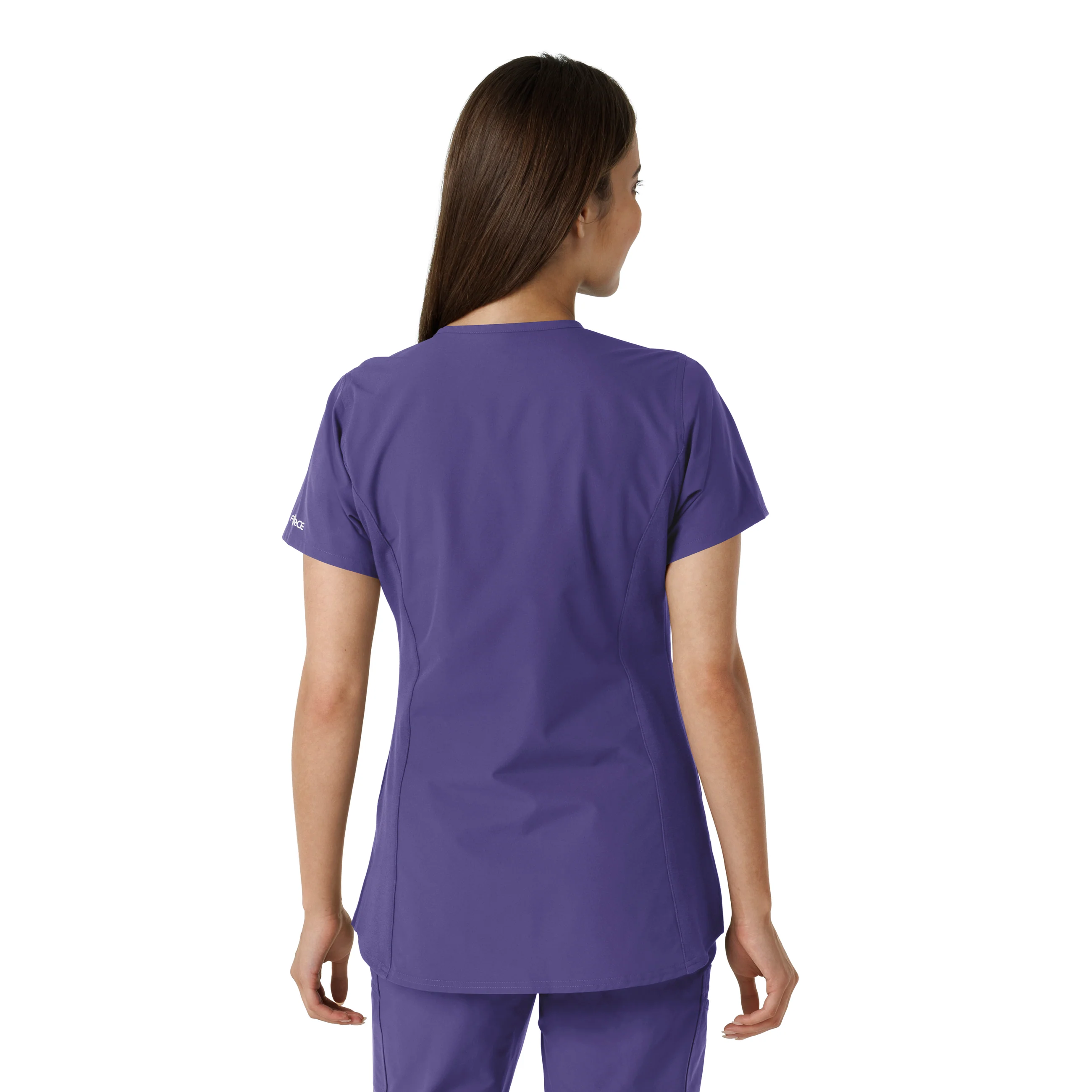 Carhartt Force Essentials Women's Notch Neck Tunic Knit Panel Scrub Top - Grape - Image 2