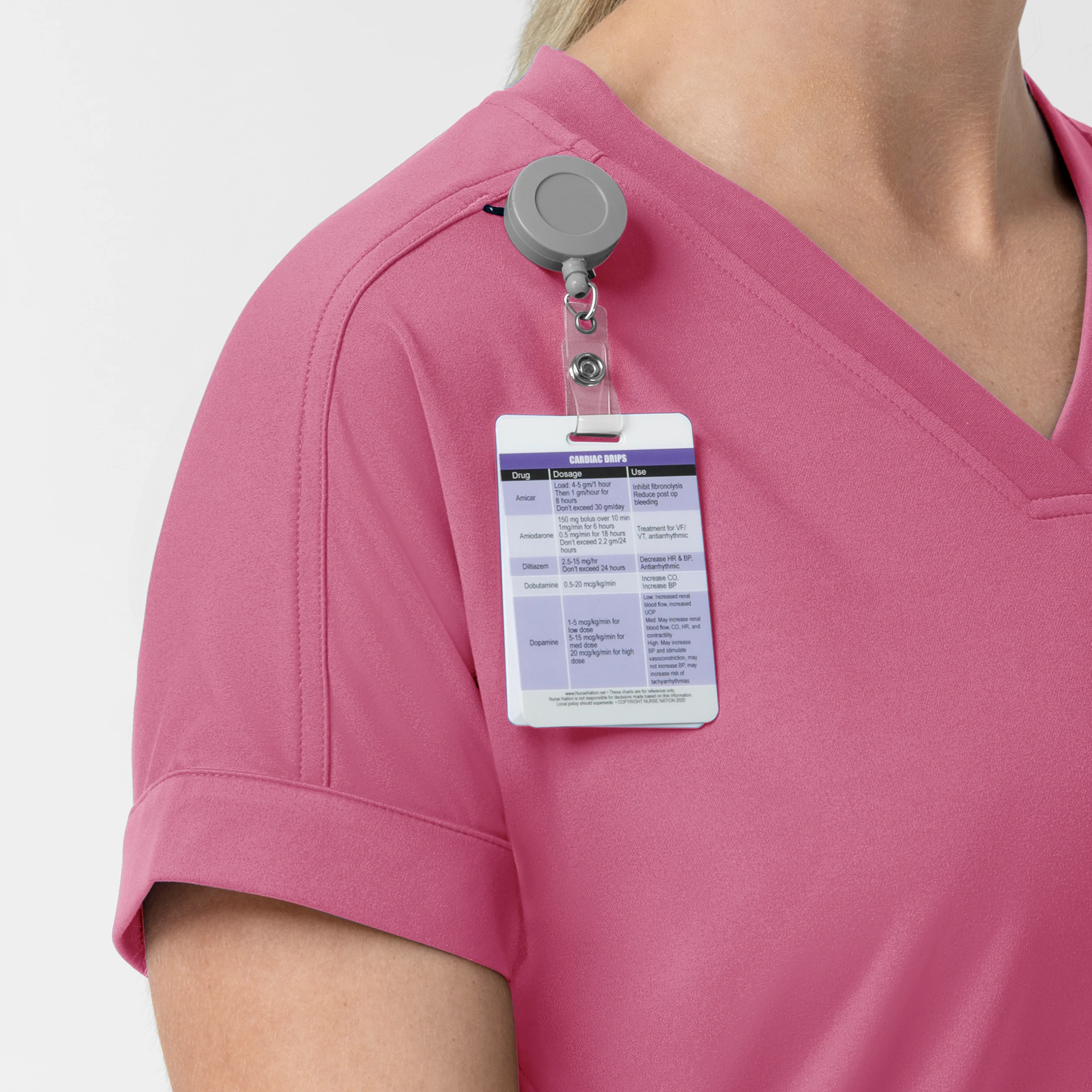 Carhartt Force Cross-Flex Knit Women's V-Neck Scrub Top - Electric Fuschia - Image 9