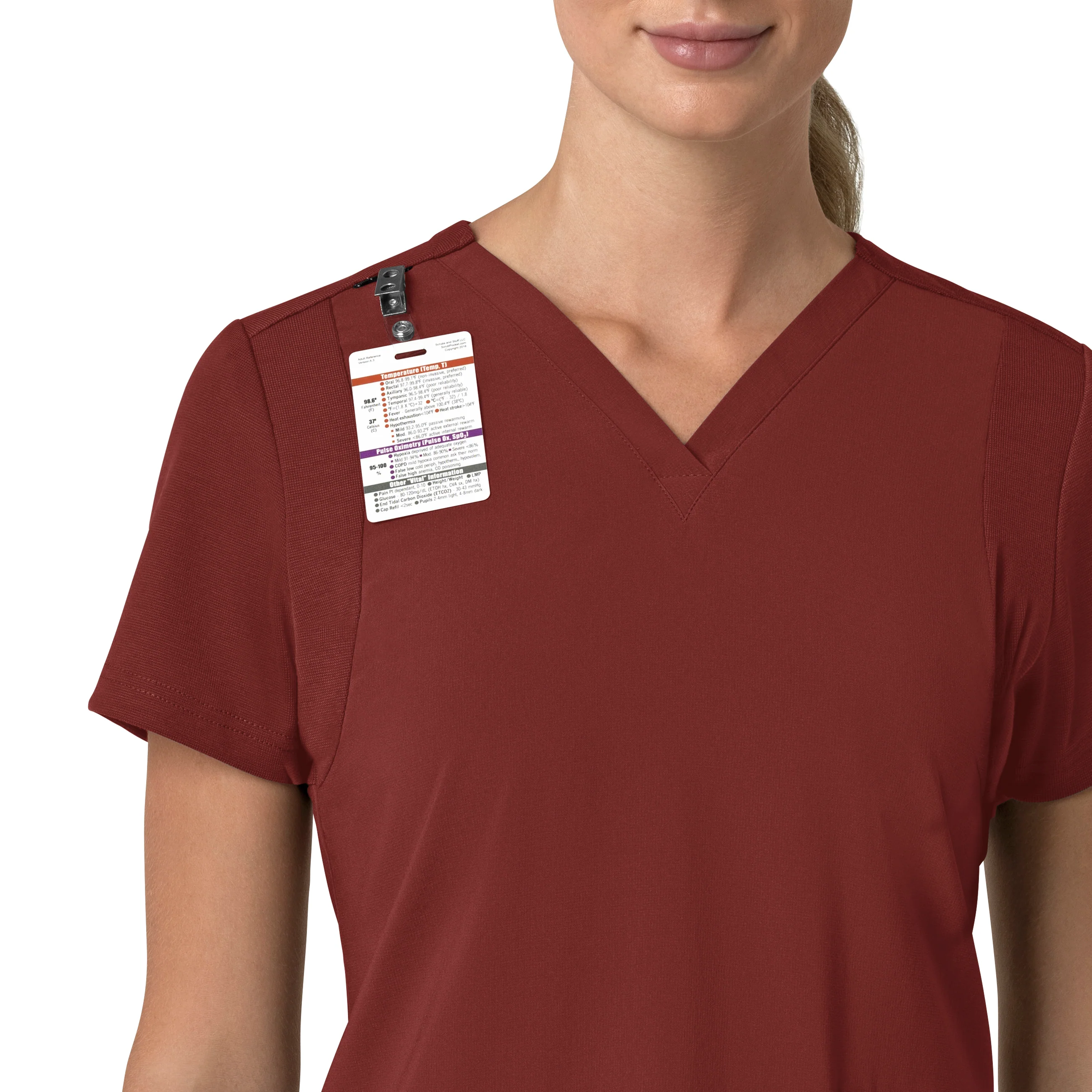 Carhartt Force Cross-Flex Women's Flex Panel V-Neck Scrub Top - Amber Terrain - Image 6