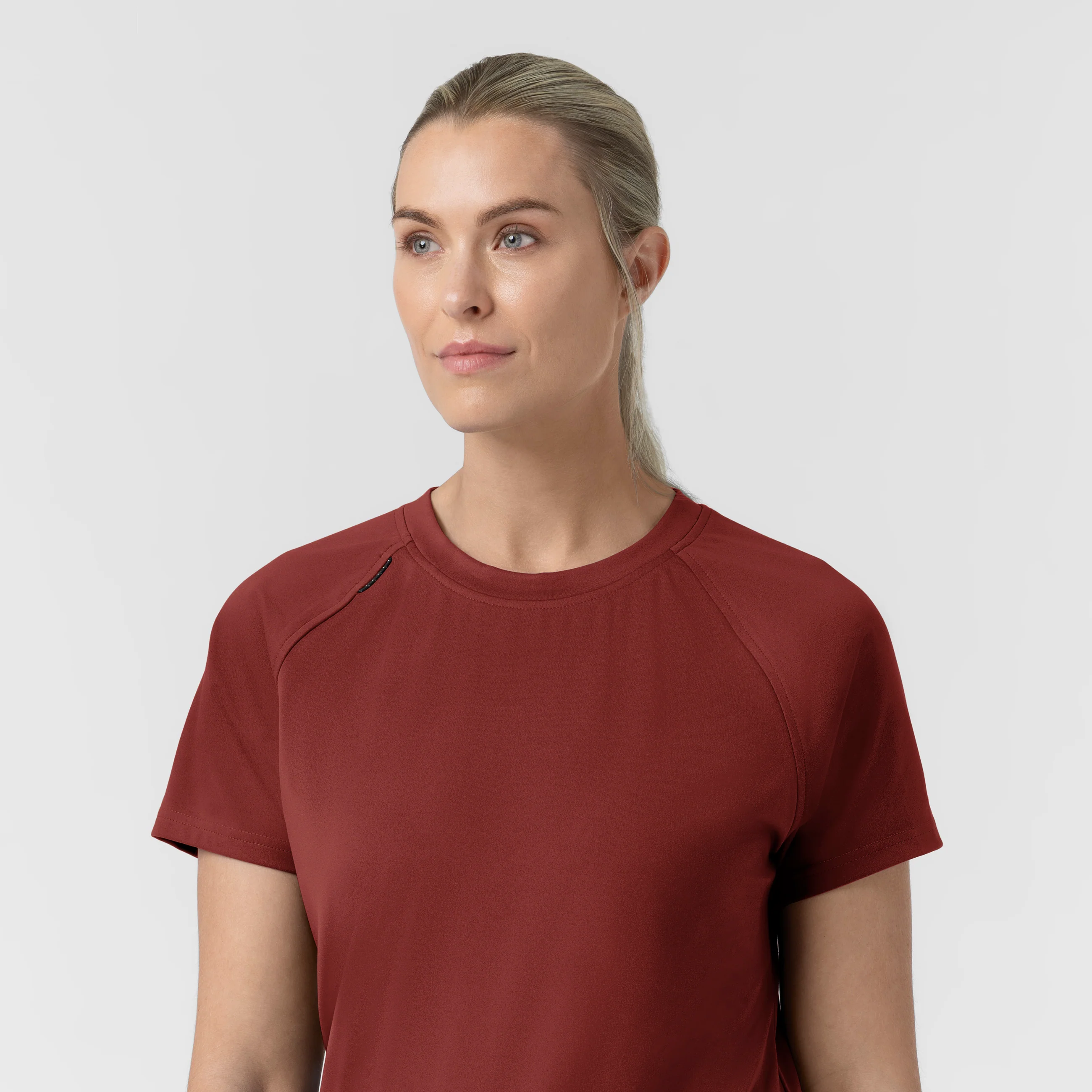 Carhartt Force Cross-Flex Knit Women's Crew Neck Scrub Top - Amber Terrain - Image 9
