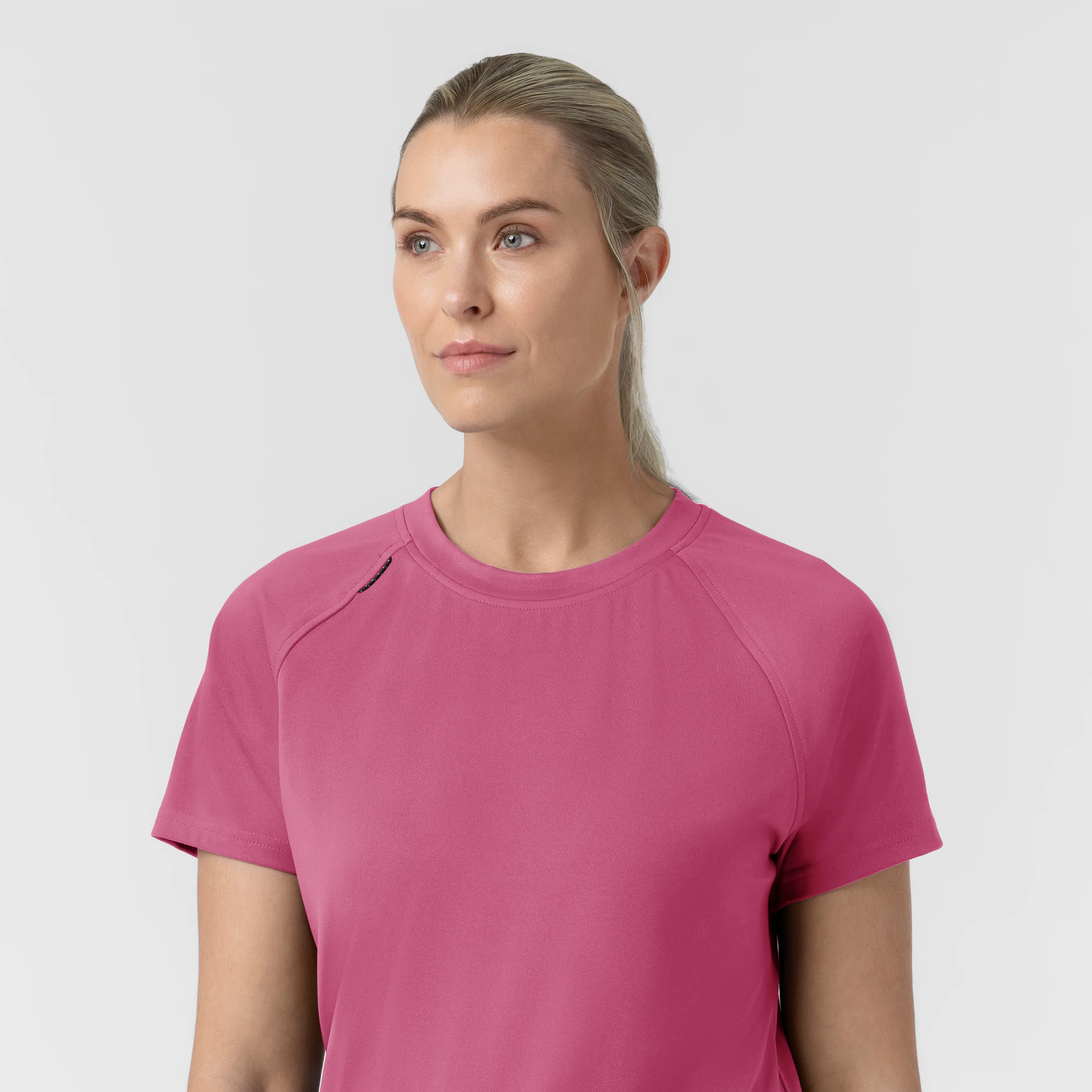 Carhartt Force Cross-Flex Knit Women's Crew Neck Scrub Top - Electric Fuschia - Image 9