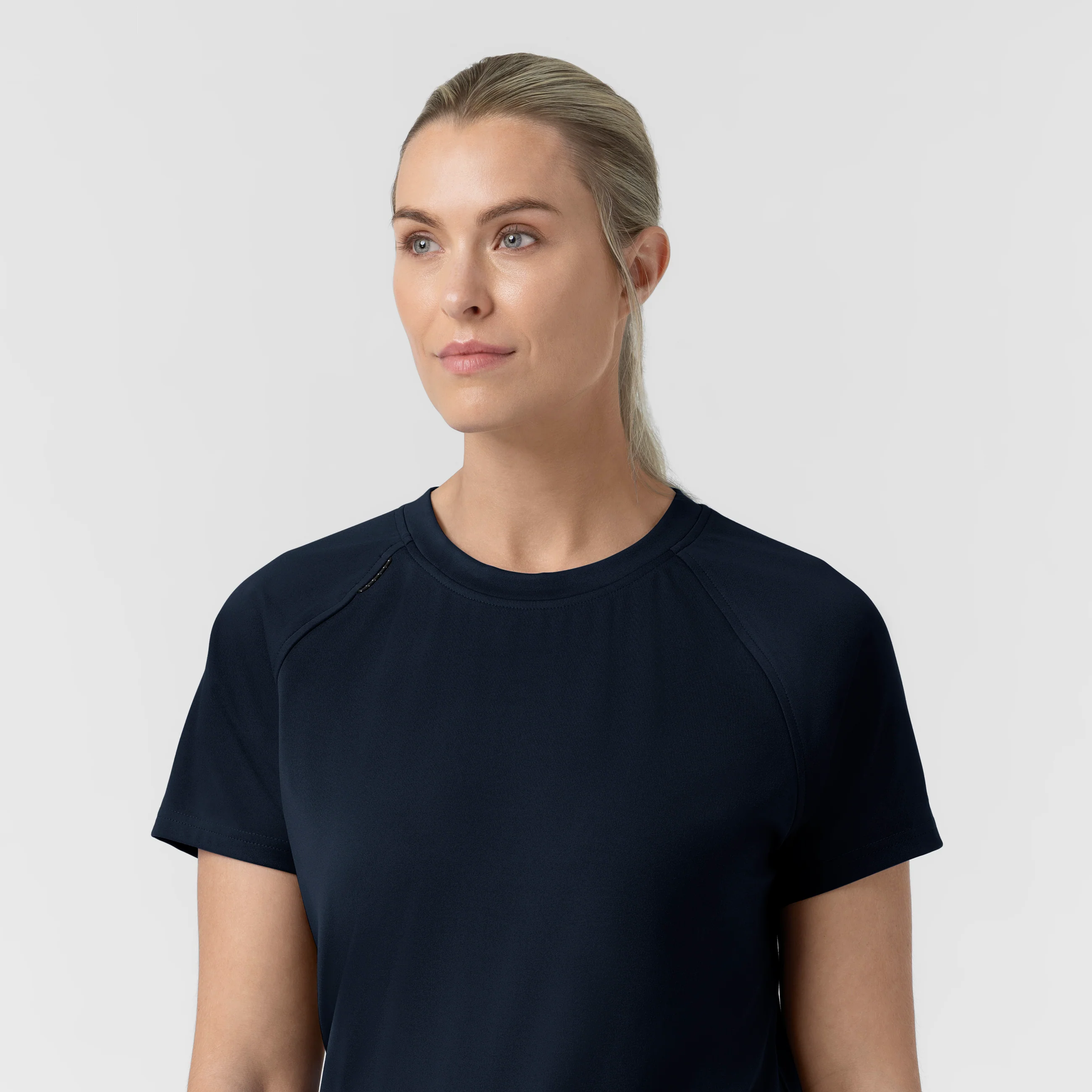 Carhartt Force Cross-Flex Knit Women's Crew Neck Scrub Top - Navy - Image 9