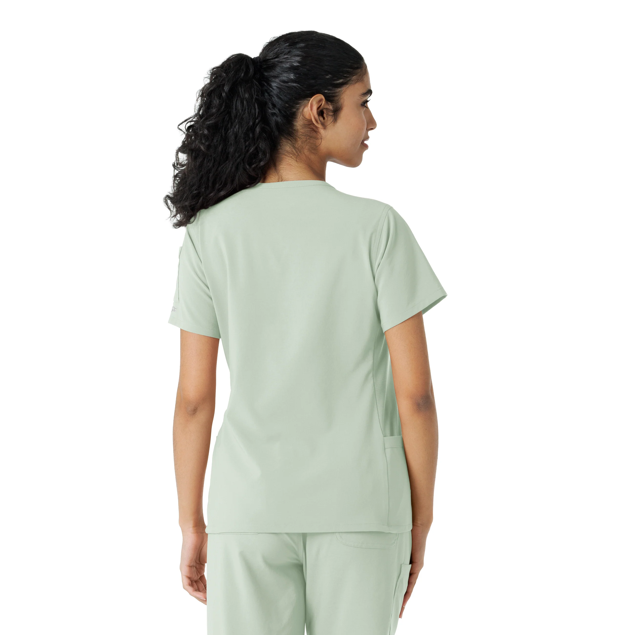 Carhartt Force Cross-Flex Women's Knit Panel Scrub Top - Big Sky - Image 2