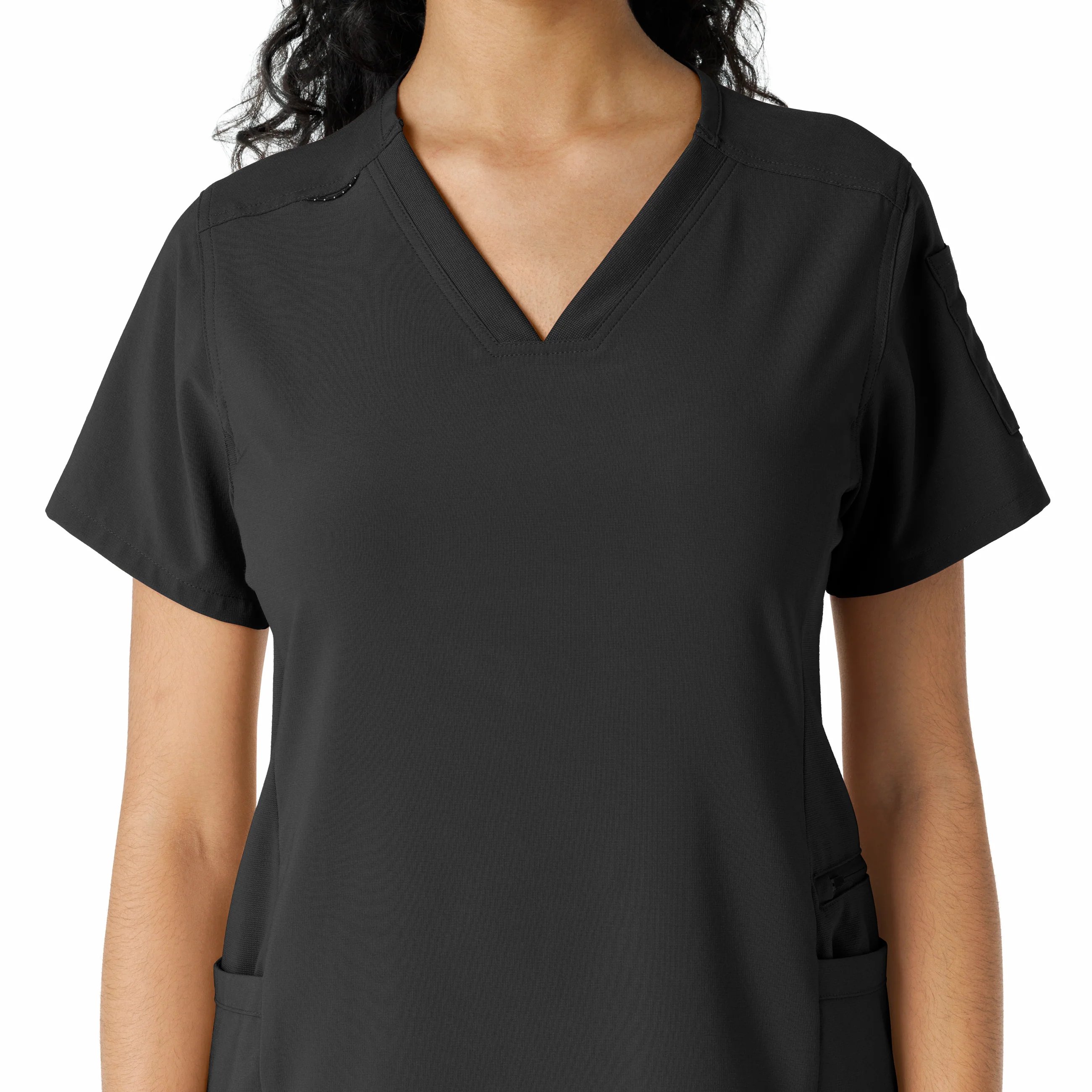 Carhartt Force Cross-Flex Women's Knit Panel Scrub Top - Black - Image 5