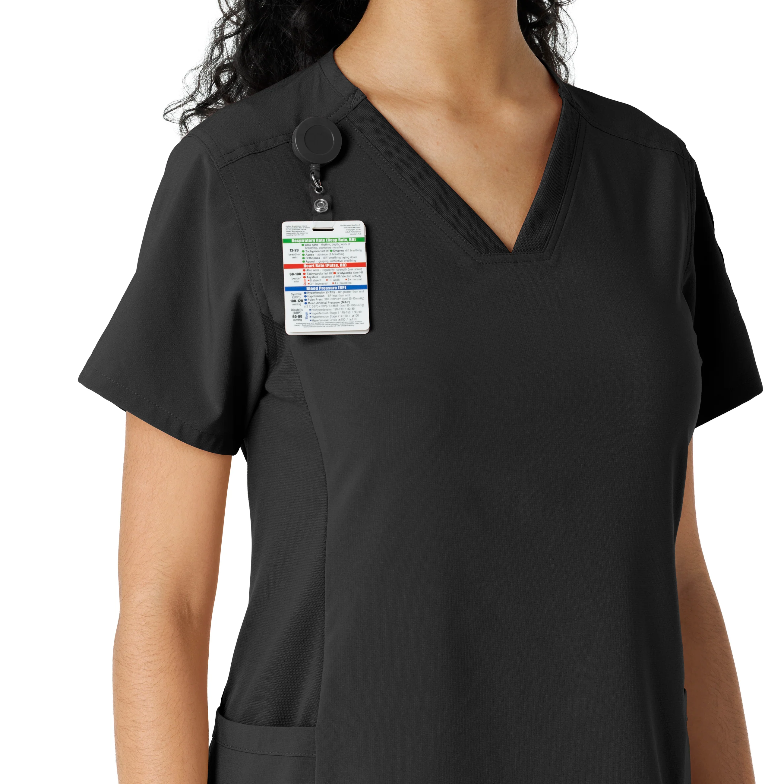 Carhartt Force Cross-Flex Women's Knit Panel Scrub Top - Black - Image 6