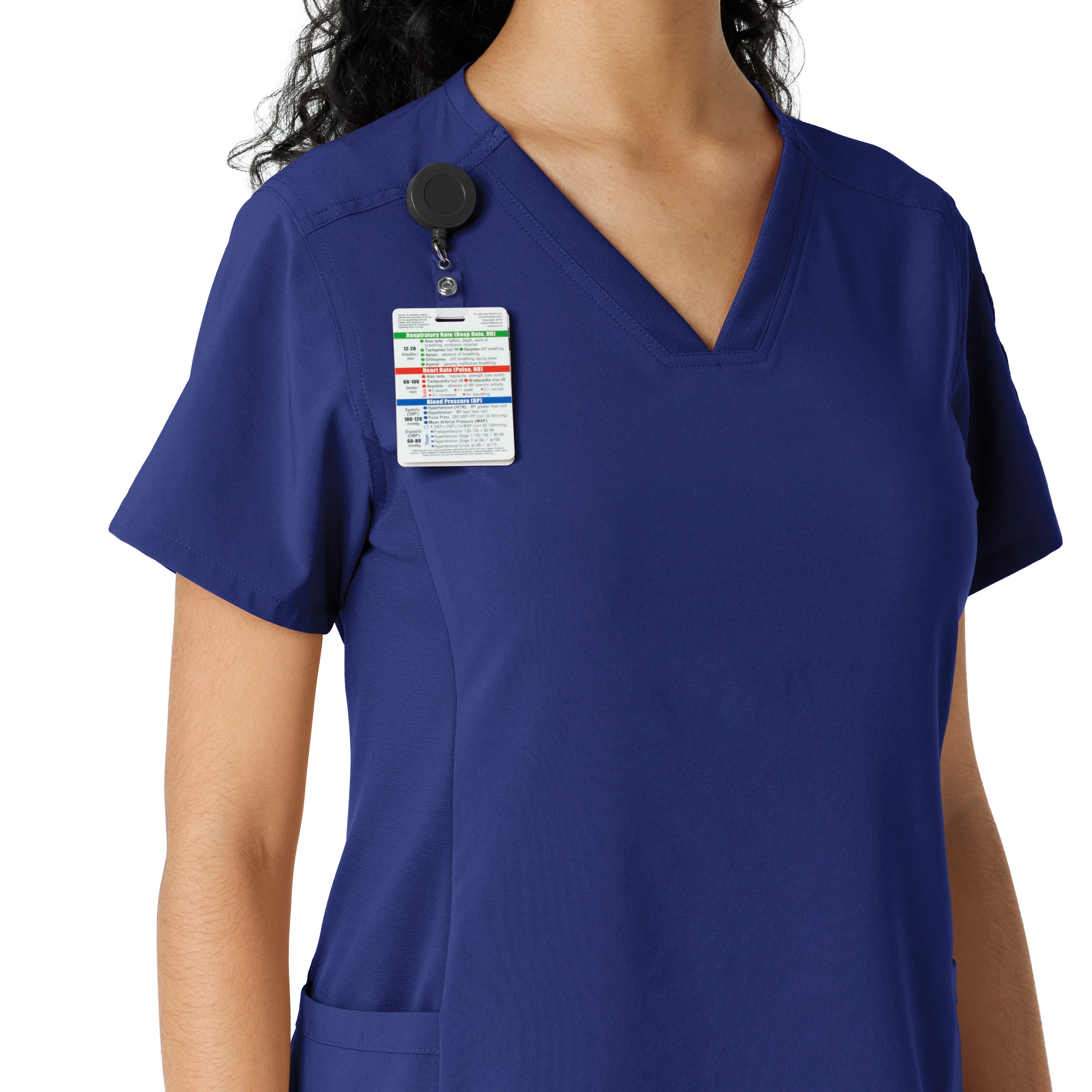 Carhartt Force Cross-Flex Women's Knit Panel Scrub Top - Galaxy Blue - Image 6