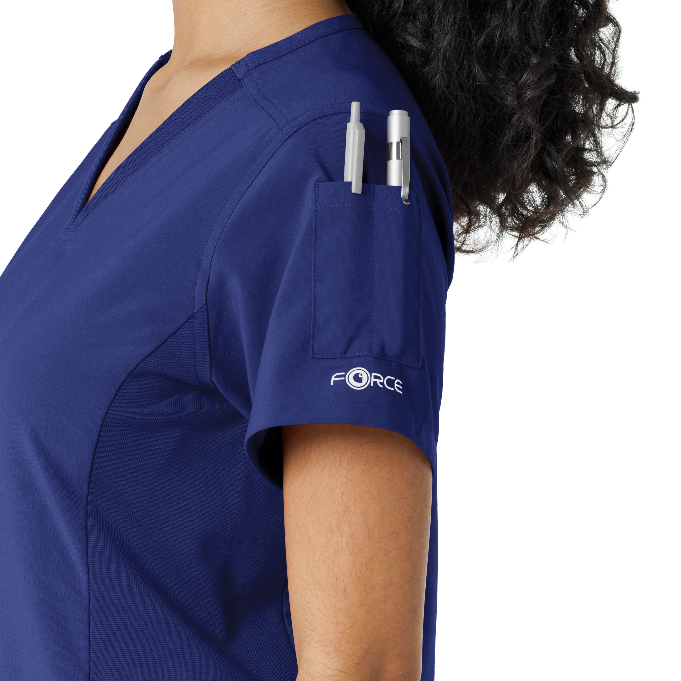 Carhartt Force Cross-Flex Women's Knit Panel Scrub Top - Galaxy Blue - Image 7