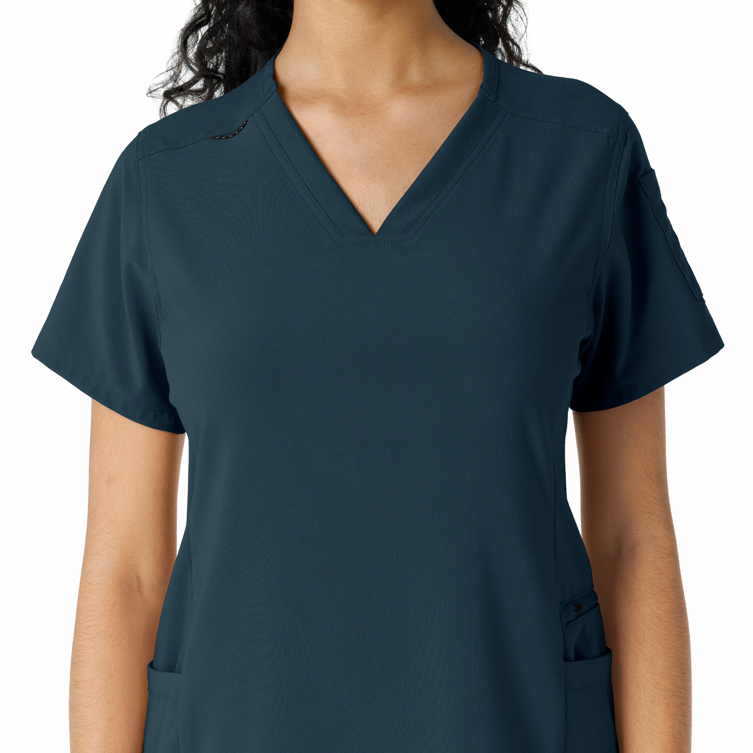 Carhartt Force Cross-Flex Women's Knit Panel Scrub Top - Deep Navy - Image 5
