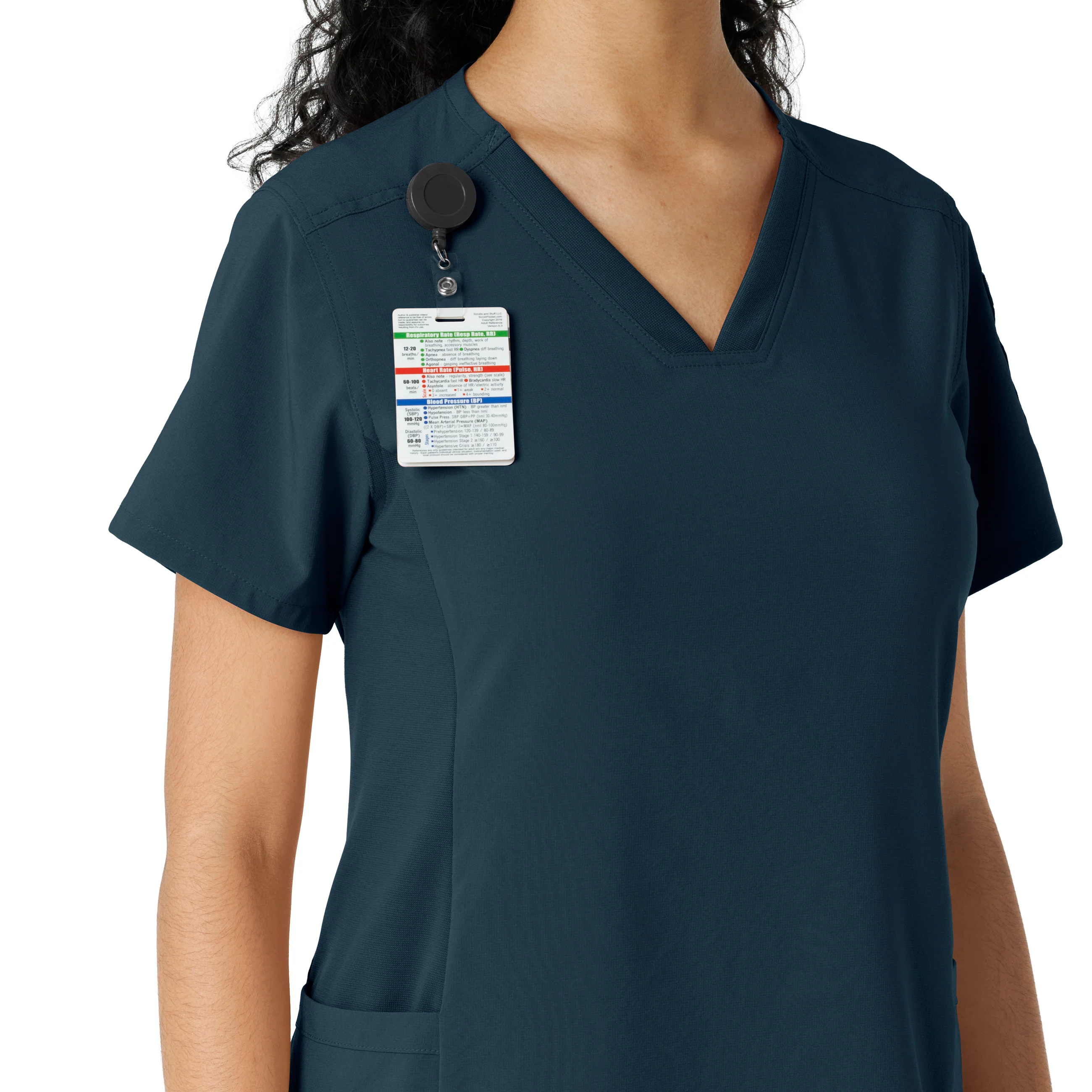 Carhartt Force Cross-Flex Women's Knit Panel Scrub Top - Deep Navy - Image 6