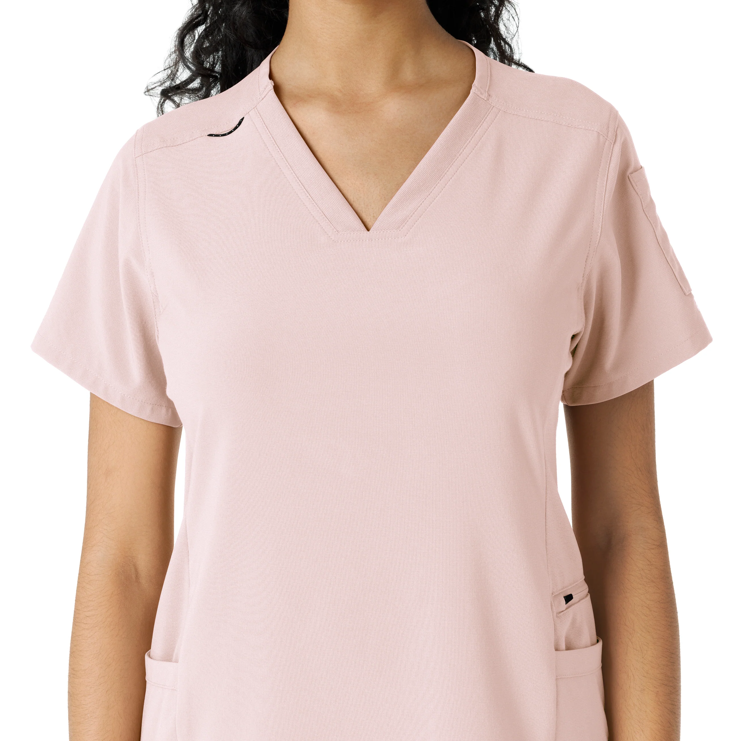 Carhartt Force Cross-Flex Women's Knit Panel Scrub Top - Soft Rose - Image 5