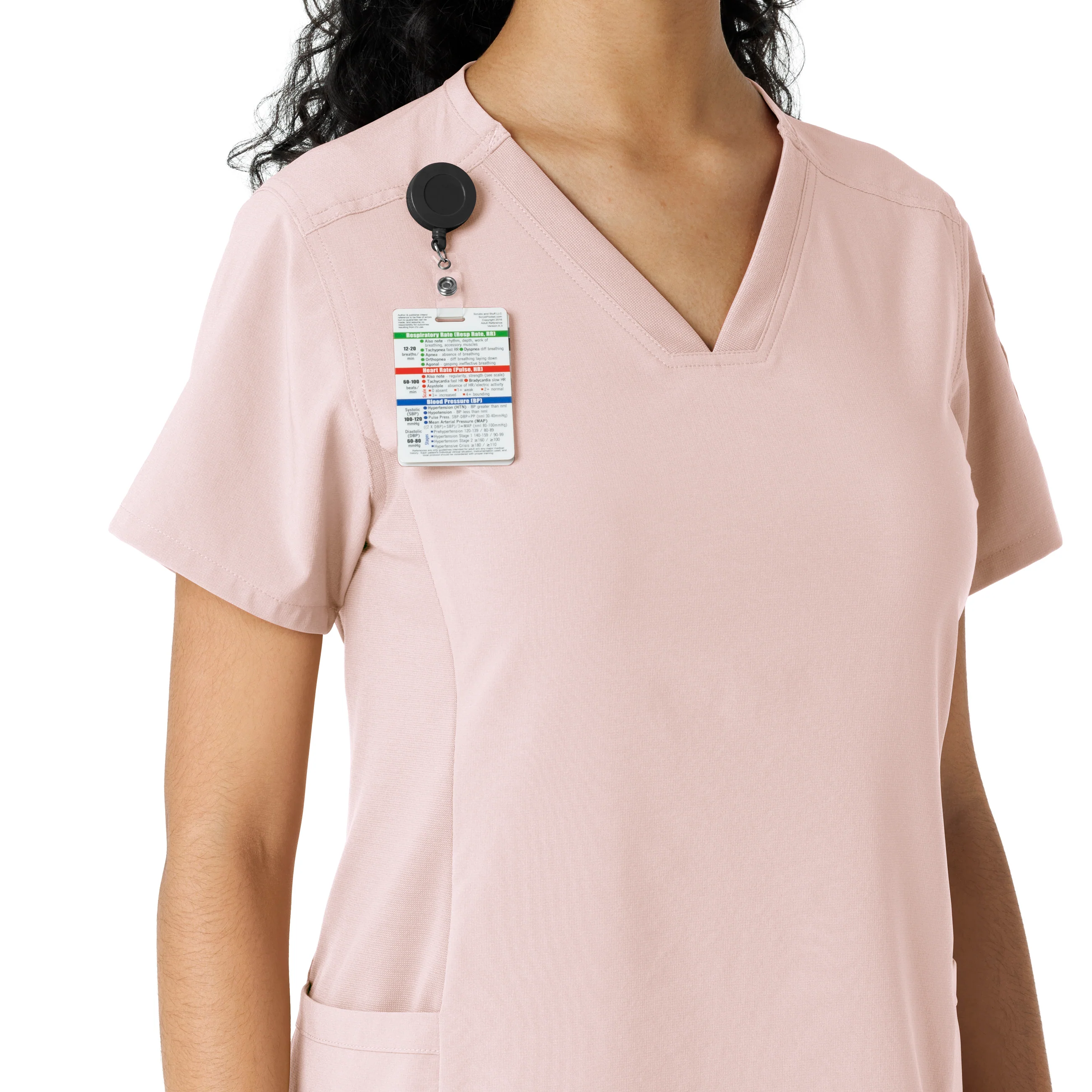 Carhartt Force Cross-Flex Women's Knit Panel Scrub Top - Soft Rose - Image 6