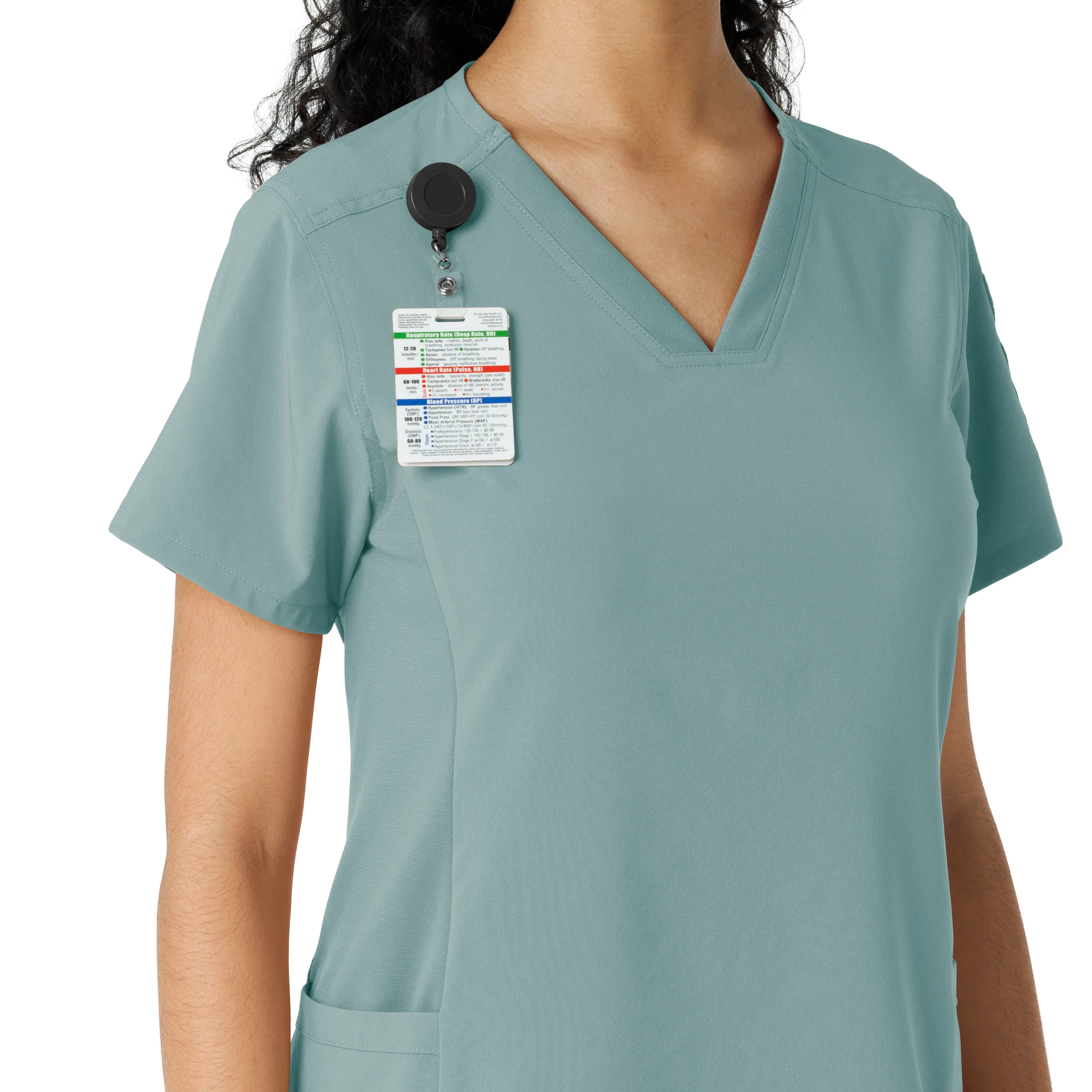 Carhartt Force Cross-Flex Women's Knit Panel Scrub Top - Summer Blue - Image 6
