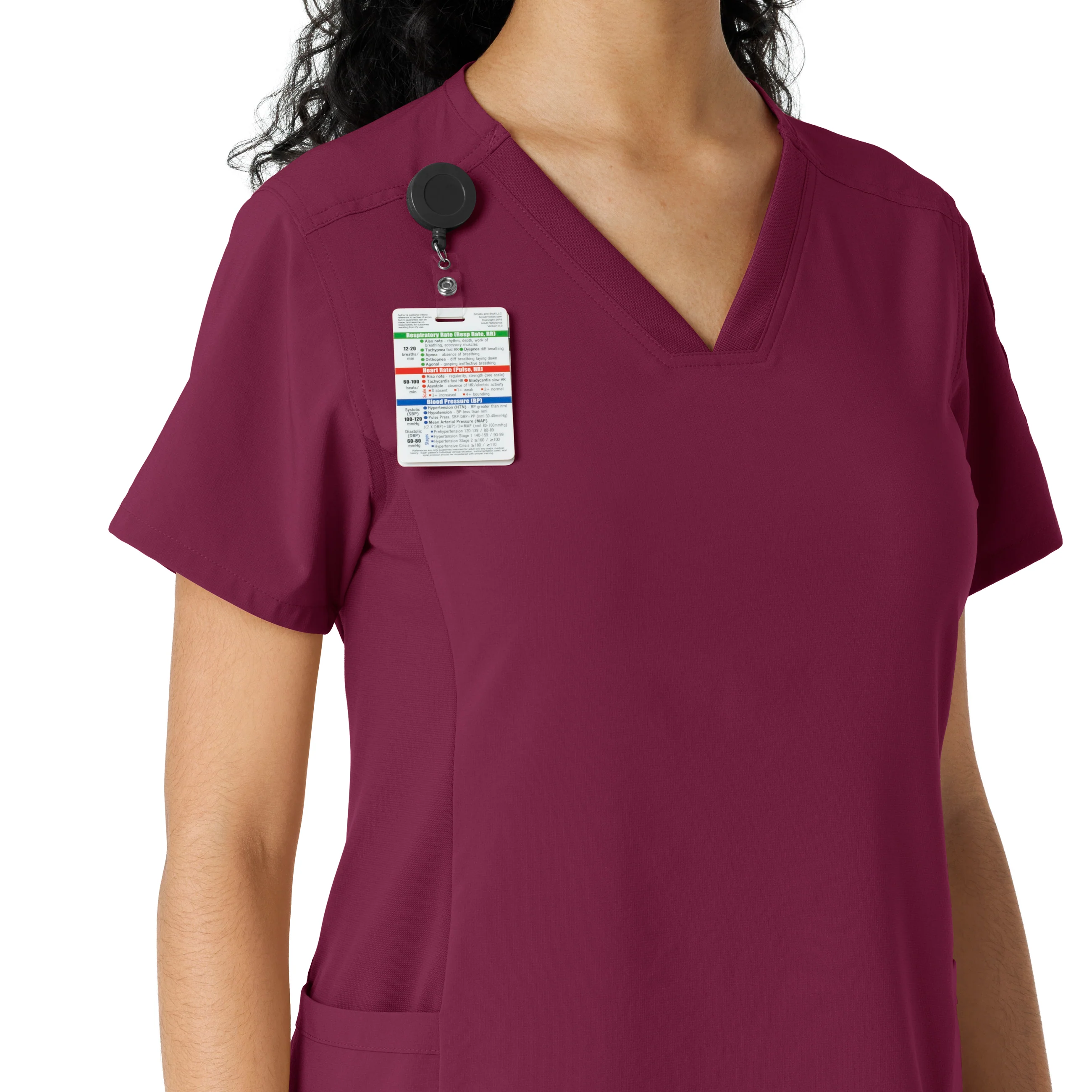 Carhartt Force Cross-Flex Women's Knit Panel Scrub Top - Wine - Image 6