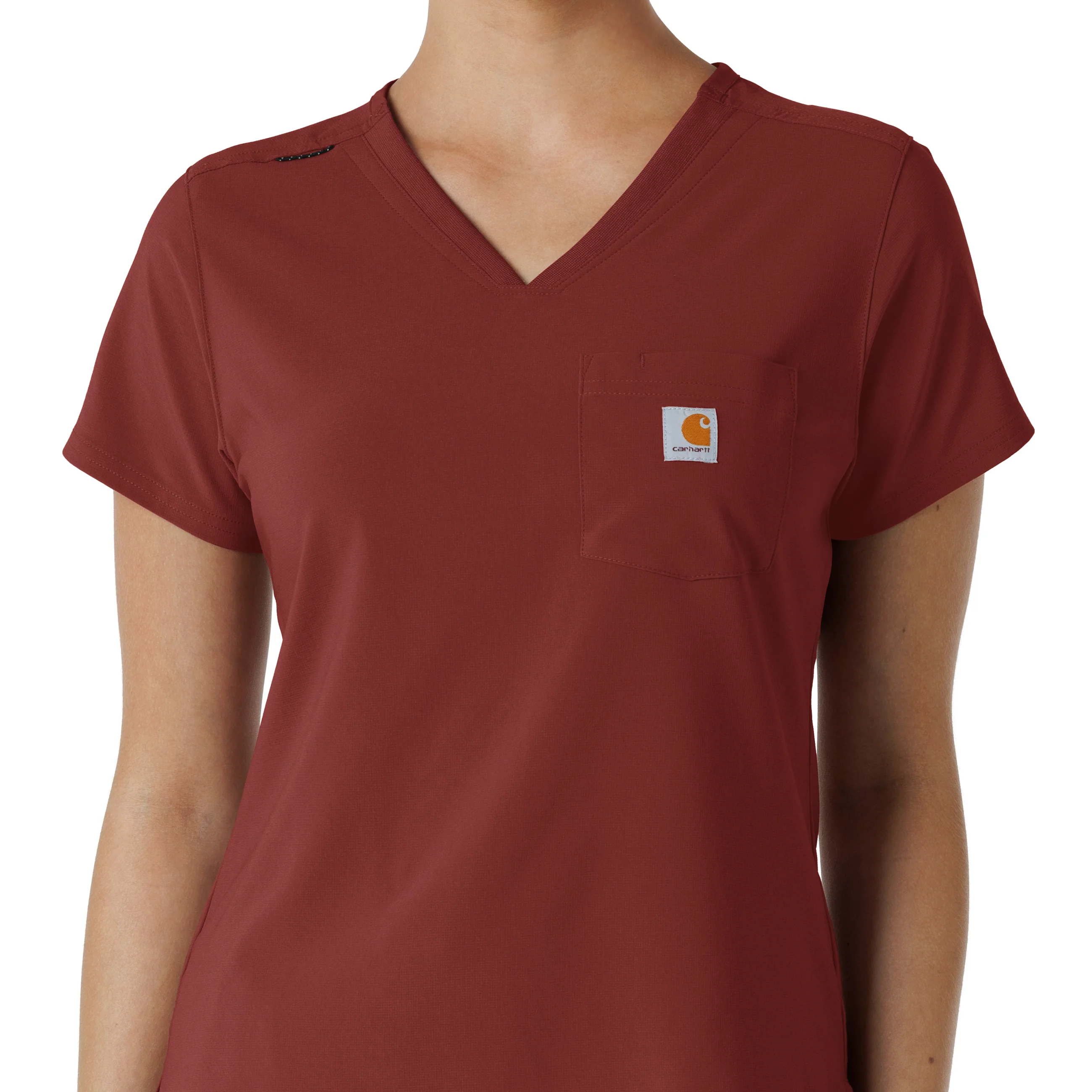 Carhartt Force Cross-Flex Women's Tuck-In Scrub Top - Amber Terrain - Image 5