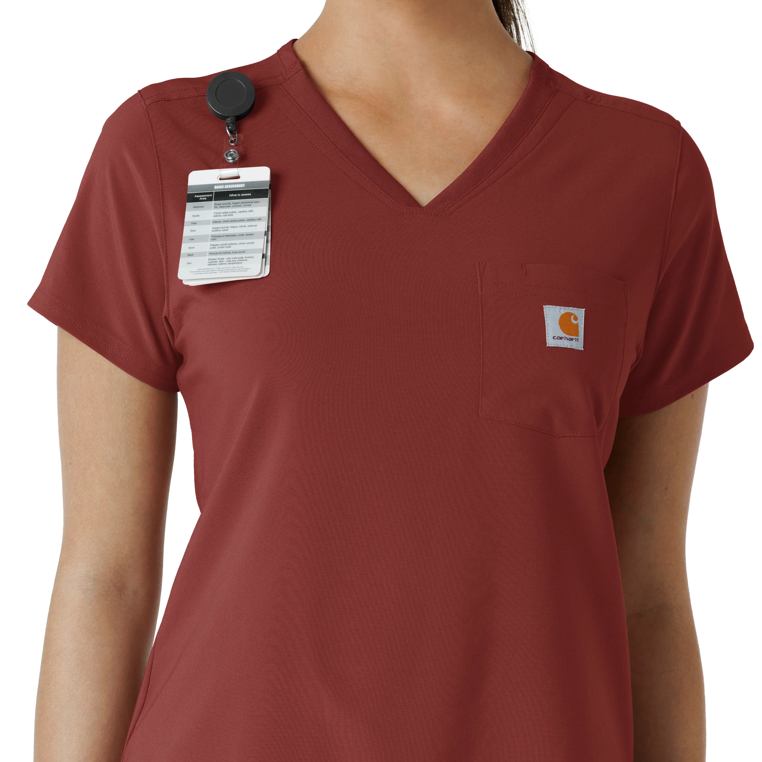 Carhartt Force Cross-Flex Women's Tuck-In Scrub Top - Amber Terrain - Image 6