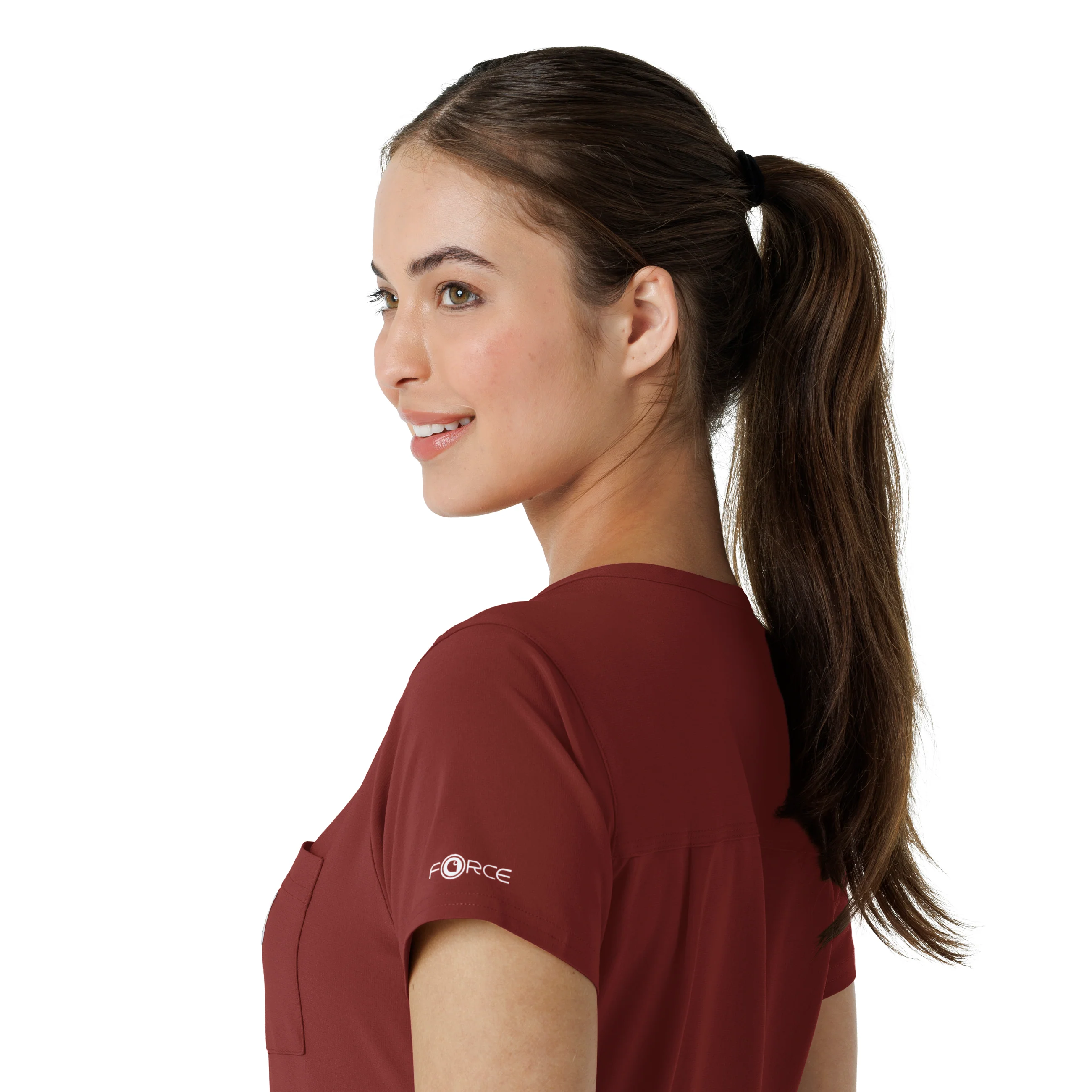 Carhartt Force Cross-Flex Women's Tuck-In Scrub Top - Amber Terrain - Image 9