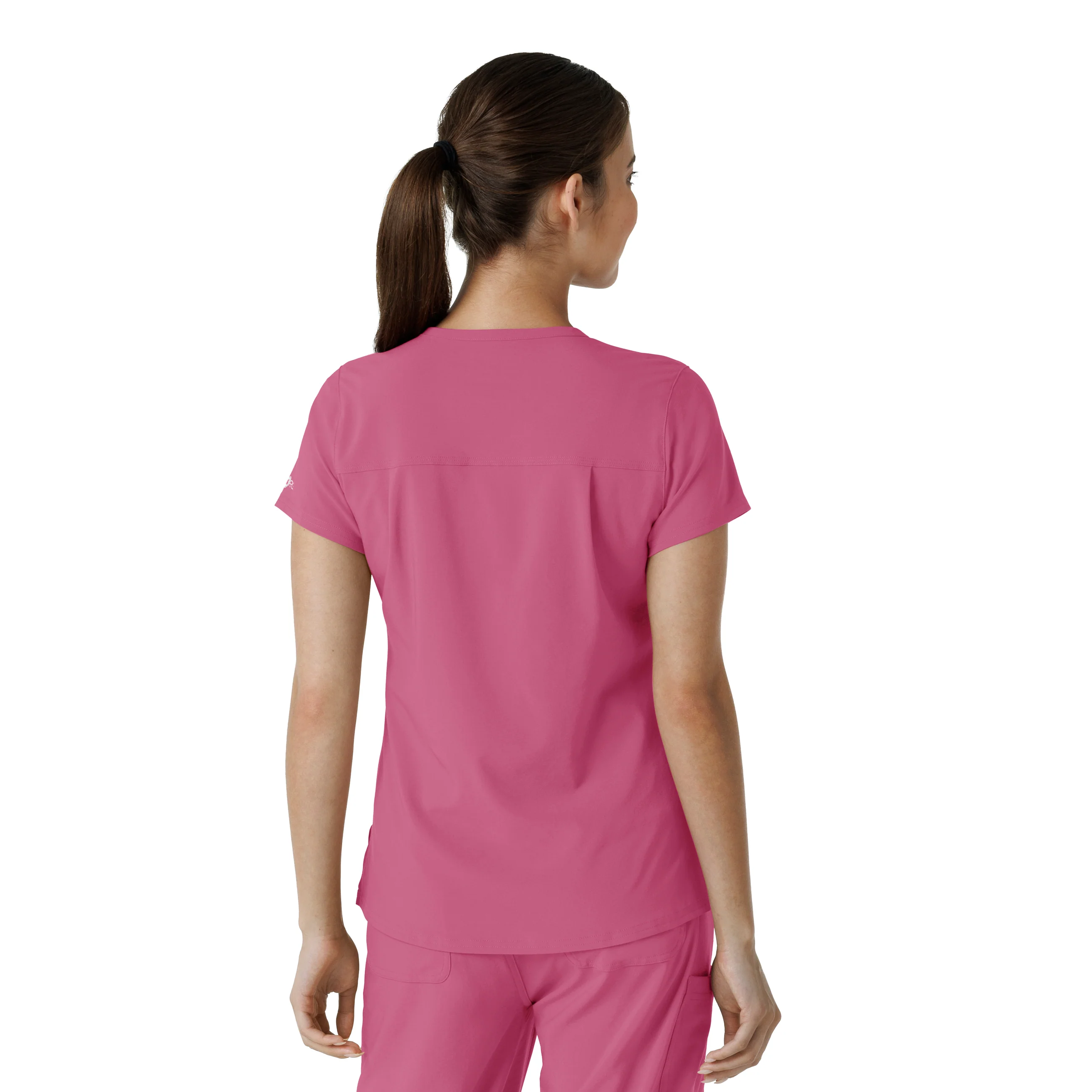 Carhartt Force Cross-Flex Women's Tuck-In Scrub Top - Electric Fuschia - Image 2