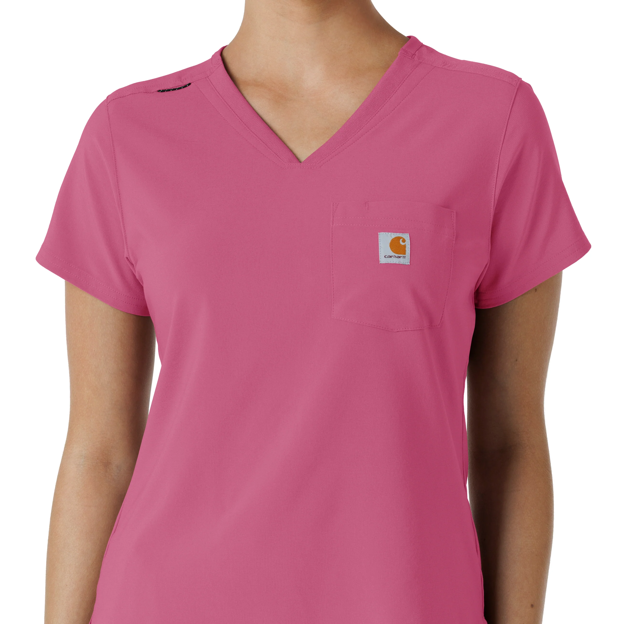 Carhartt Force Cross-Flex Women's Tuck-In Scrub Top - Electric Fuschia - Image 5