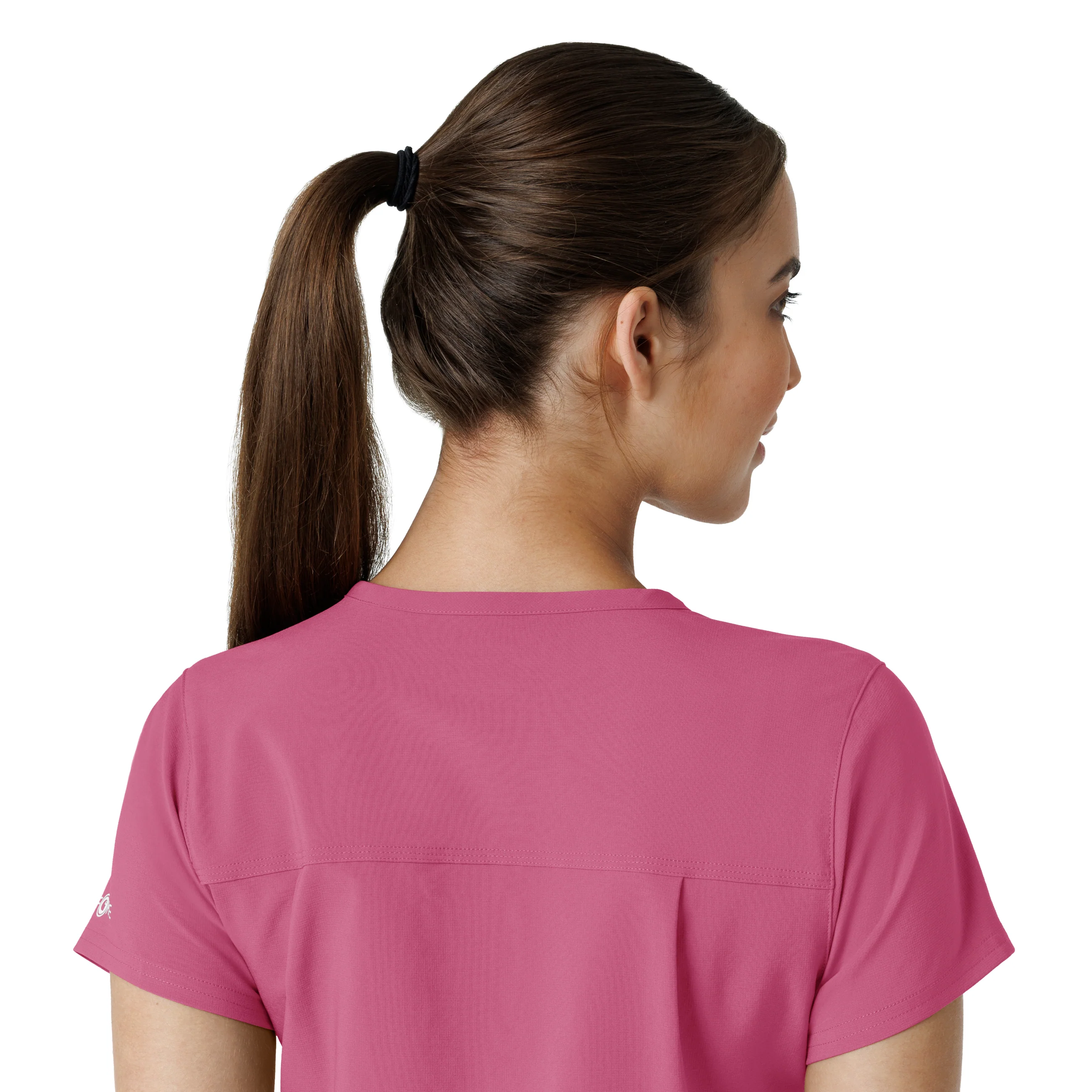 Carhartt Force Cross-Flex Women's Tuck-In Scrub Top - Electric Fuschia - Image 7