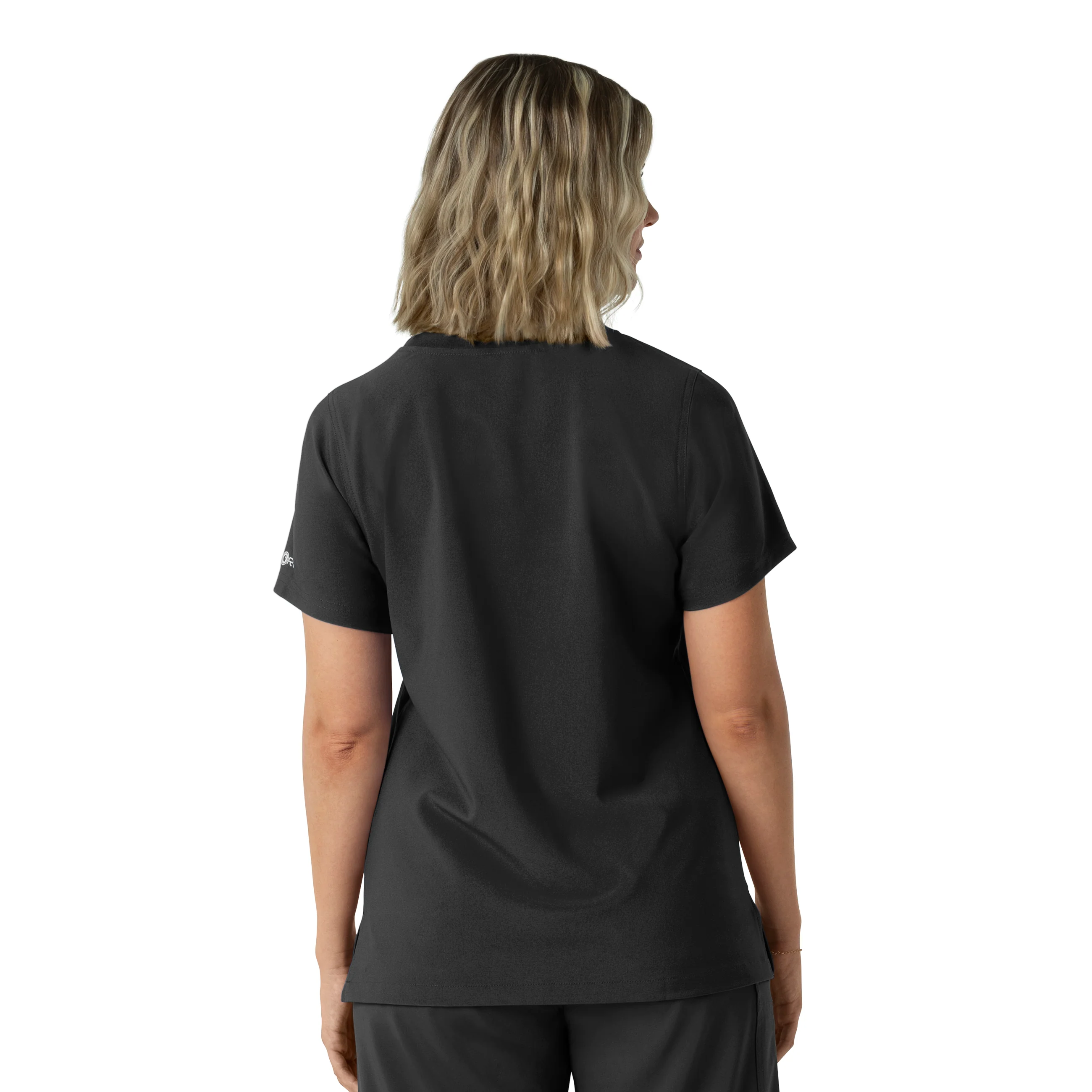 Carhartt Force Cross-Flex Women's Crew Neck Scrub Top - Black - Image 2