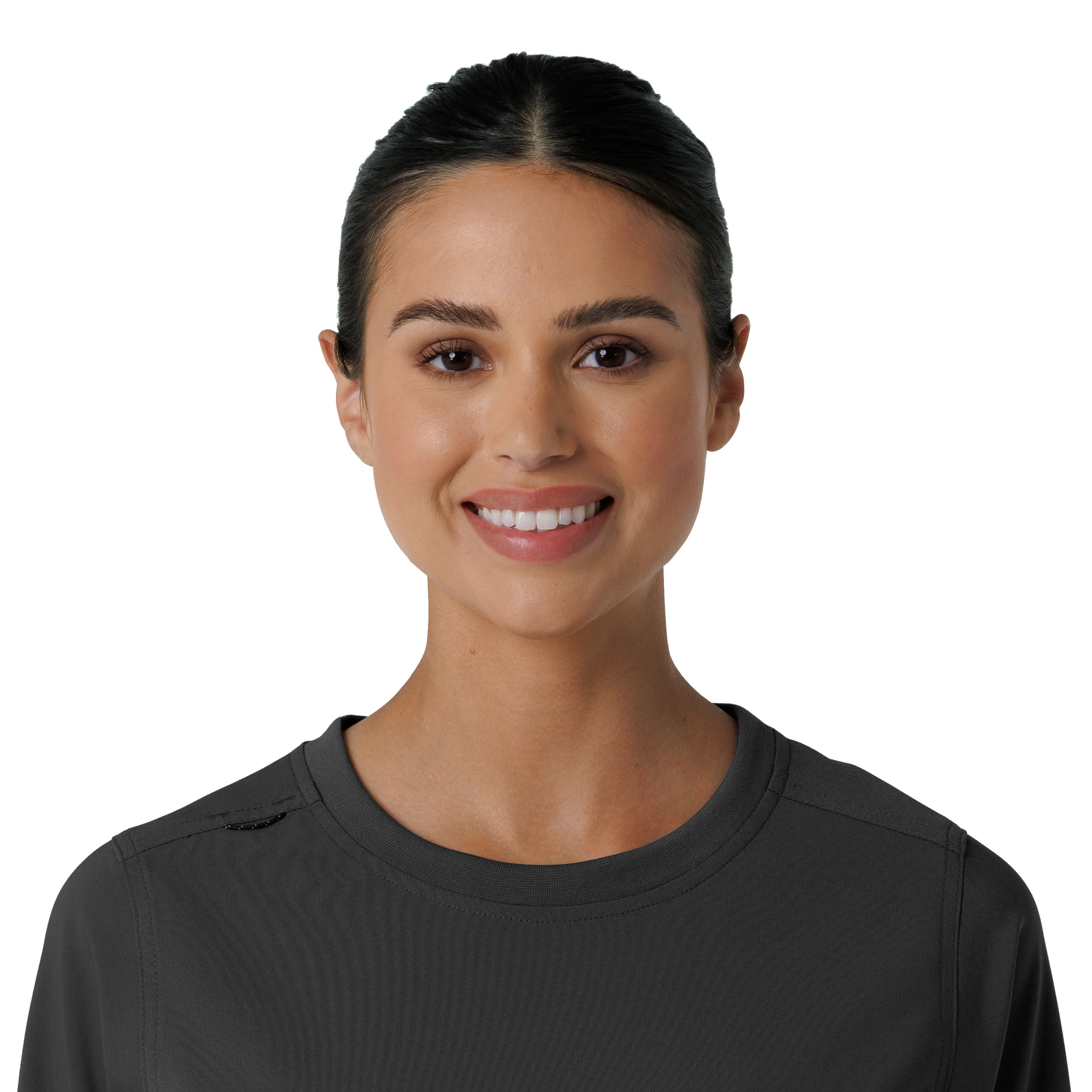 Carhartt Force Cross-Flex Women's Crew Neck Long Sleeve Scrub Top - Black - Image 5