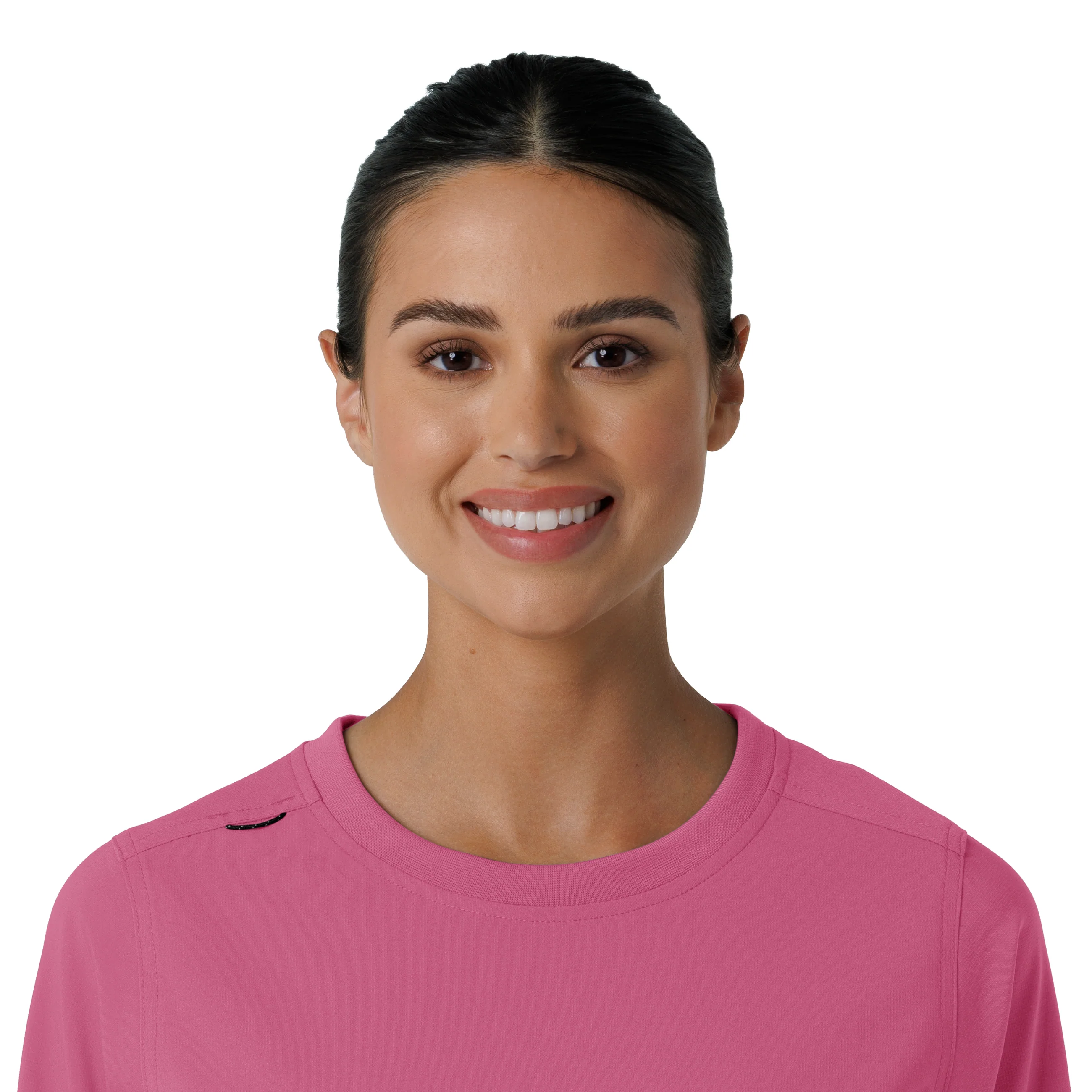 Carhartt Force Cross-Flex Women's Crew Neck Long Sleeve Scrub Top - Electric Fuschia - Image 5