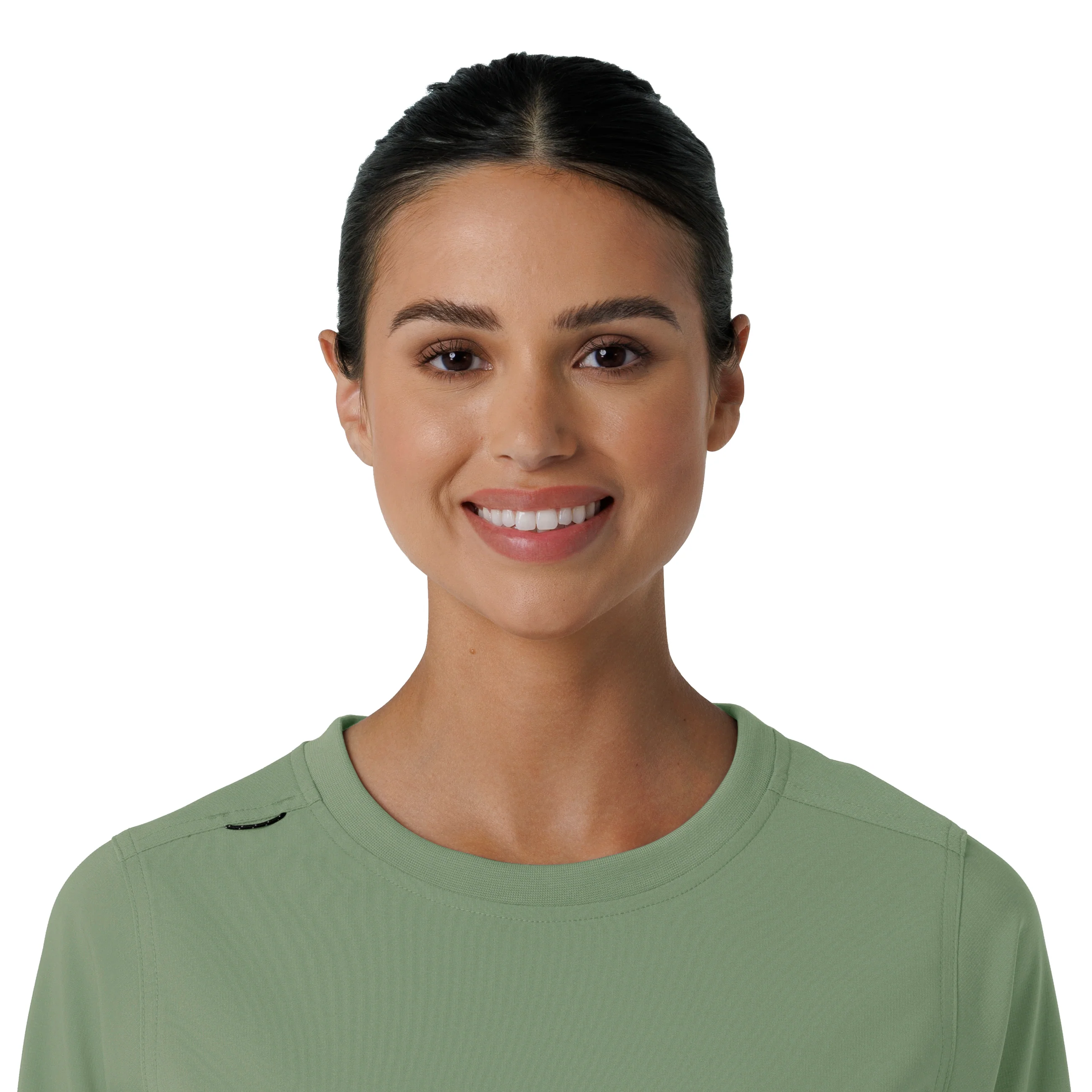 Carhartt Force Cross-Flex Women's Crew Neck Long Sleeve Scrub Top - Green Slate - Image 5