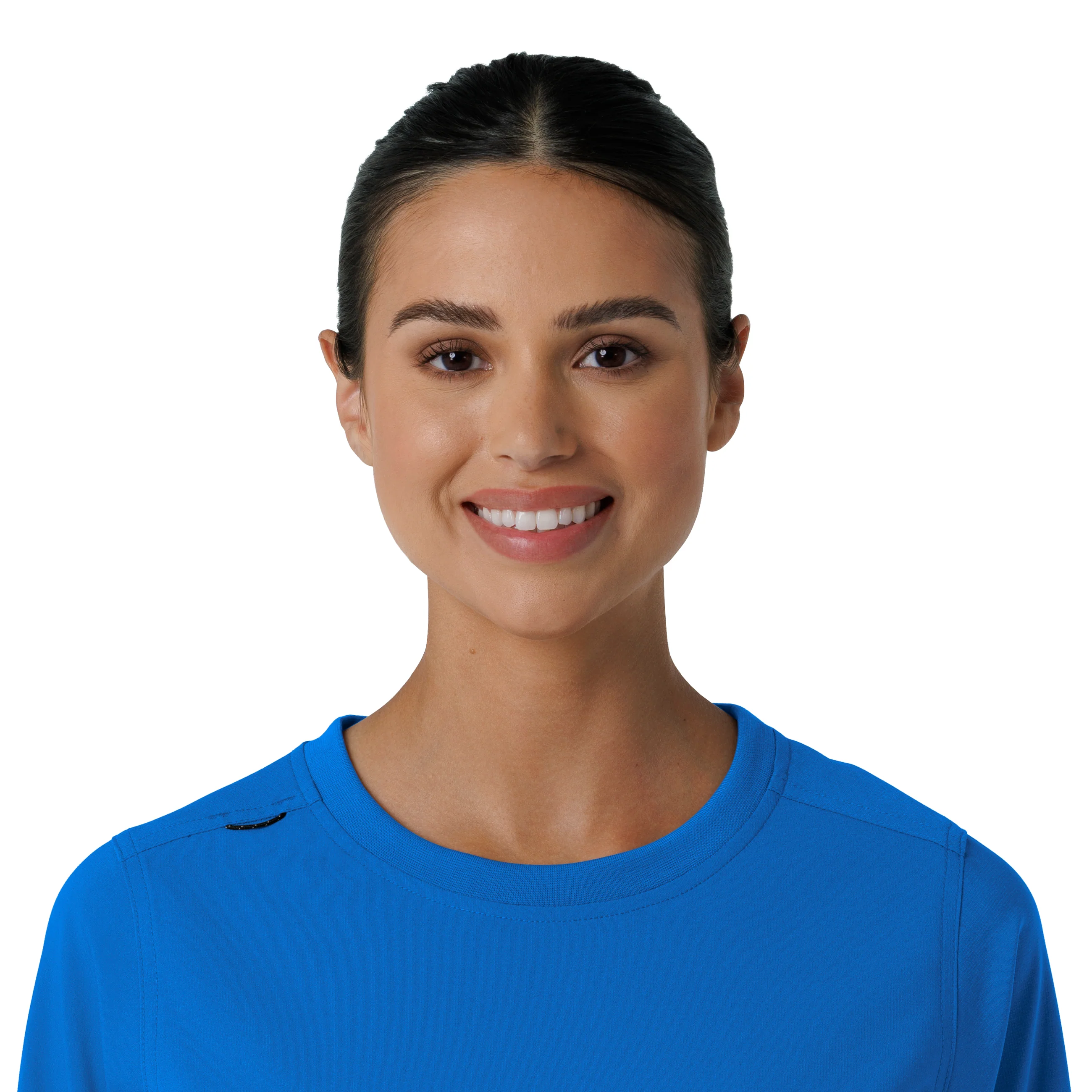 Carhartt Force Cross-Flex Women's Crew Neck Long Sleeve Scrub Top - Royal - Image 5