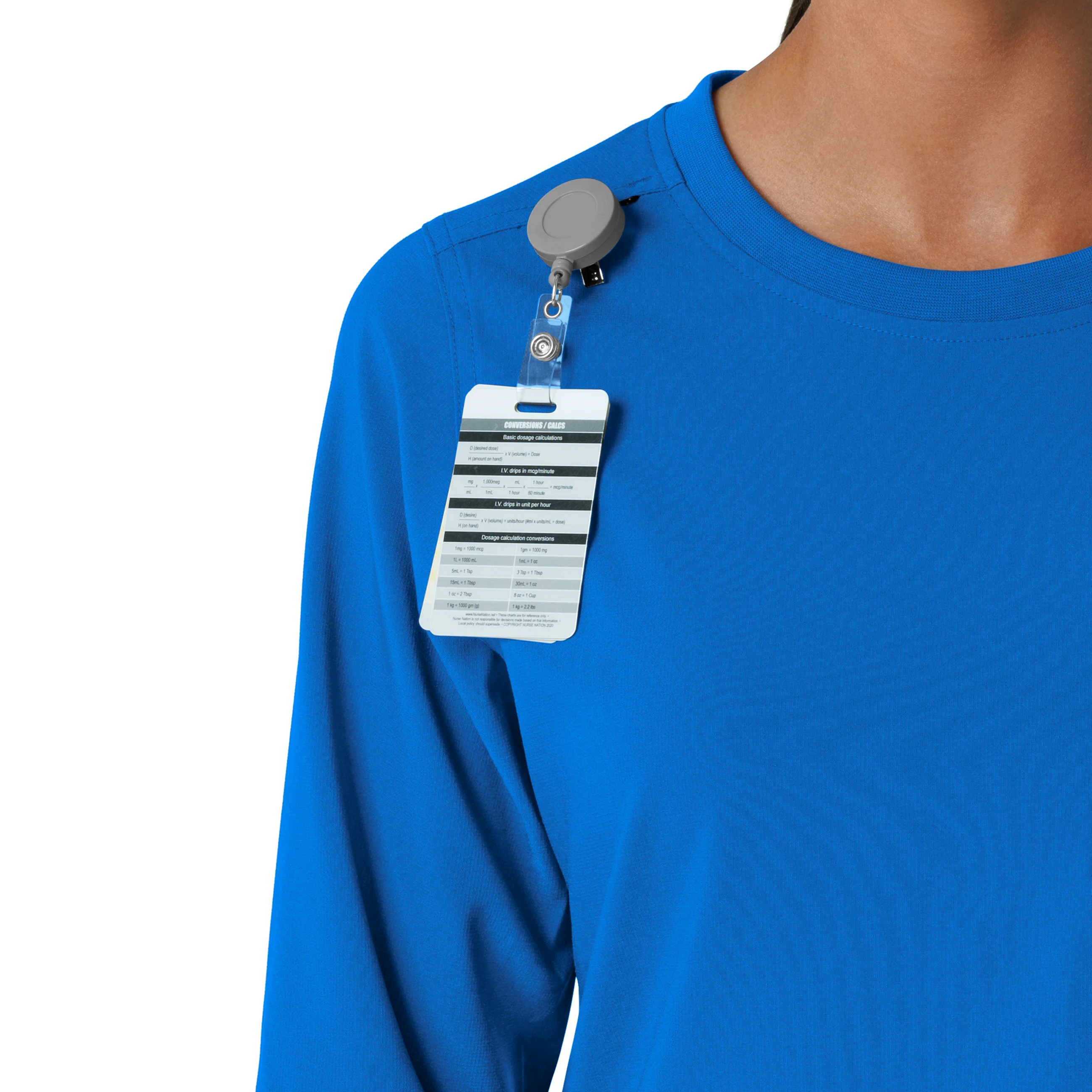 Carhartt Force Cross-Flex Women's Crew Neck Long Sleeve Scrub Top - Royal - Image 6