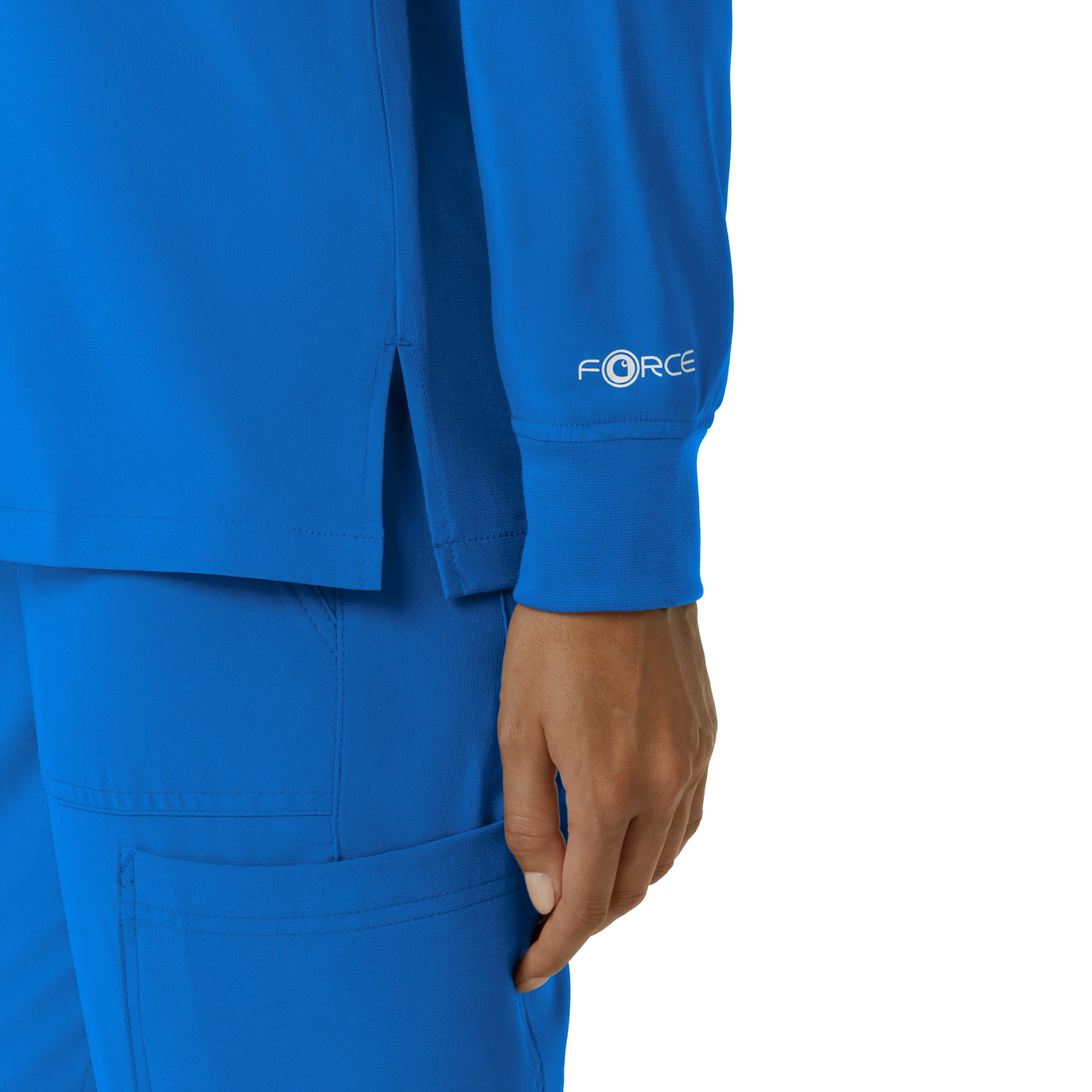 Carhartt Force Cross-Flex Women's Crew Neck Long Sleeve Scrub Top - Royal - Image 9
